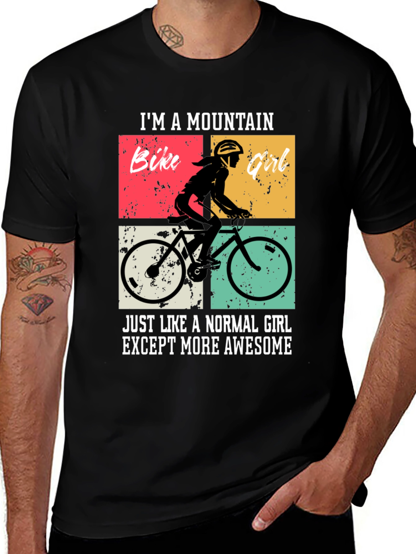 Mountain Bike Girl Graphic Tee - Awesome Biker T-Shirt
