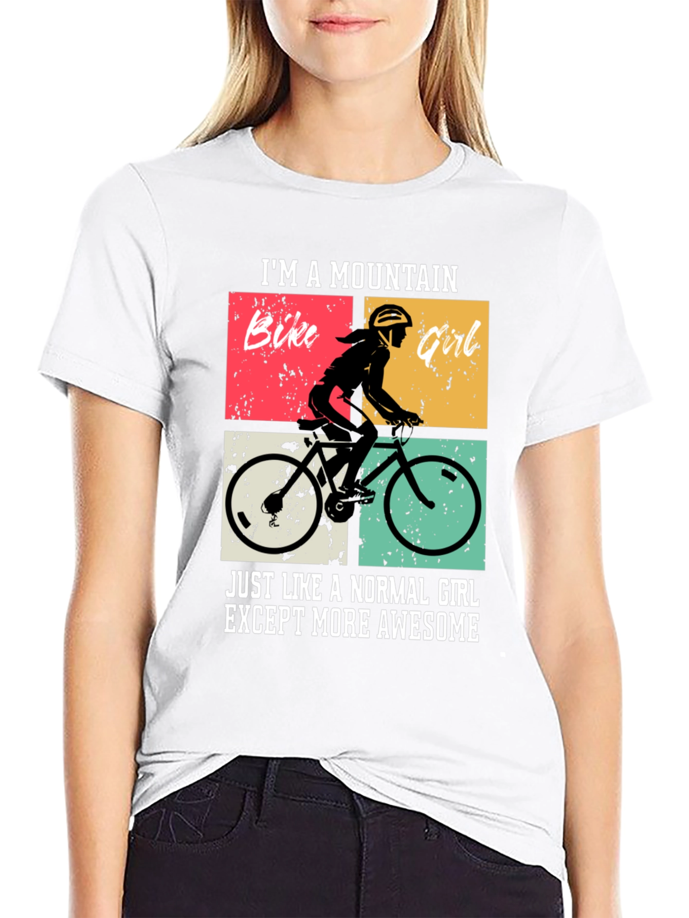 Mountain Bike Girl Graphic Tee - Awesome Biker T-Shirt