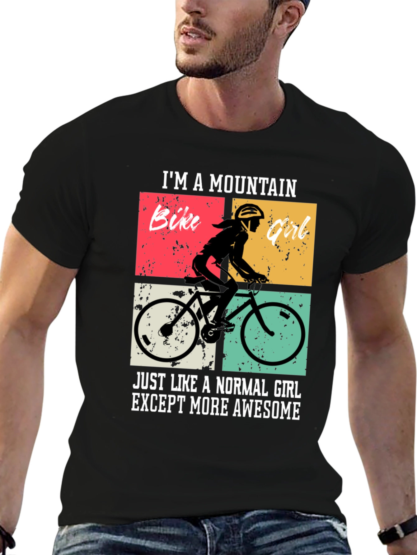 Mountain Bike Girl Graphic Tee - Awesome Biker T-Shirt