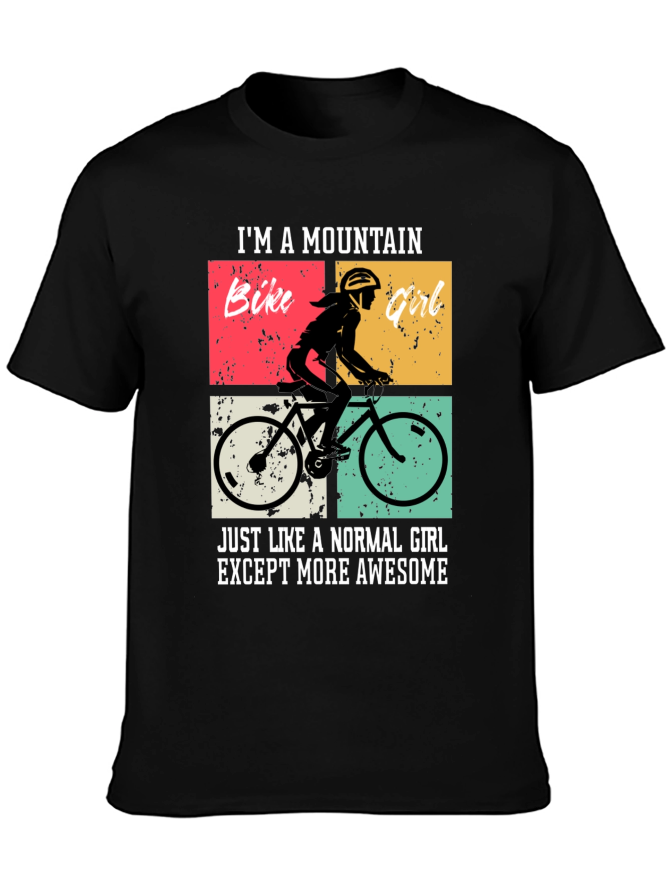 Mountain Bike Girl Graphic Tee - Awesome Biker T-Shirt
