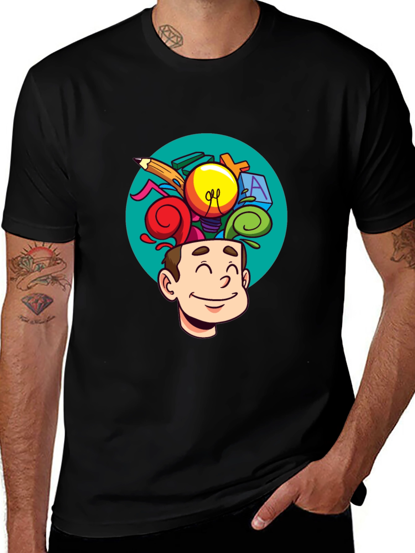 Creative Mind T-Shirt - Cartoon Brain