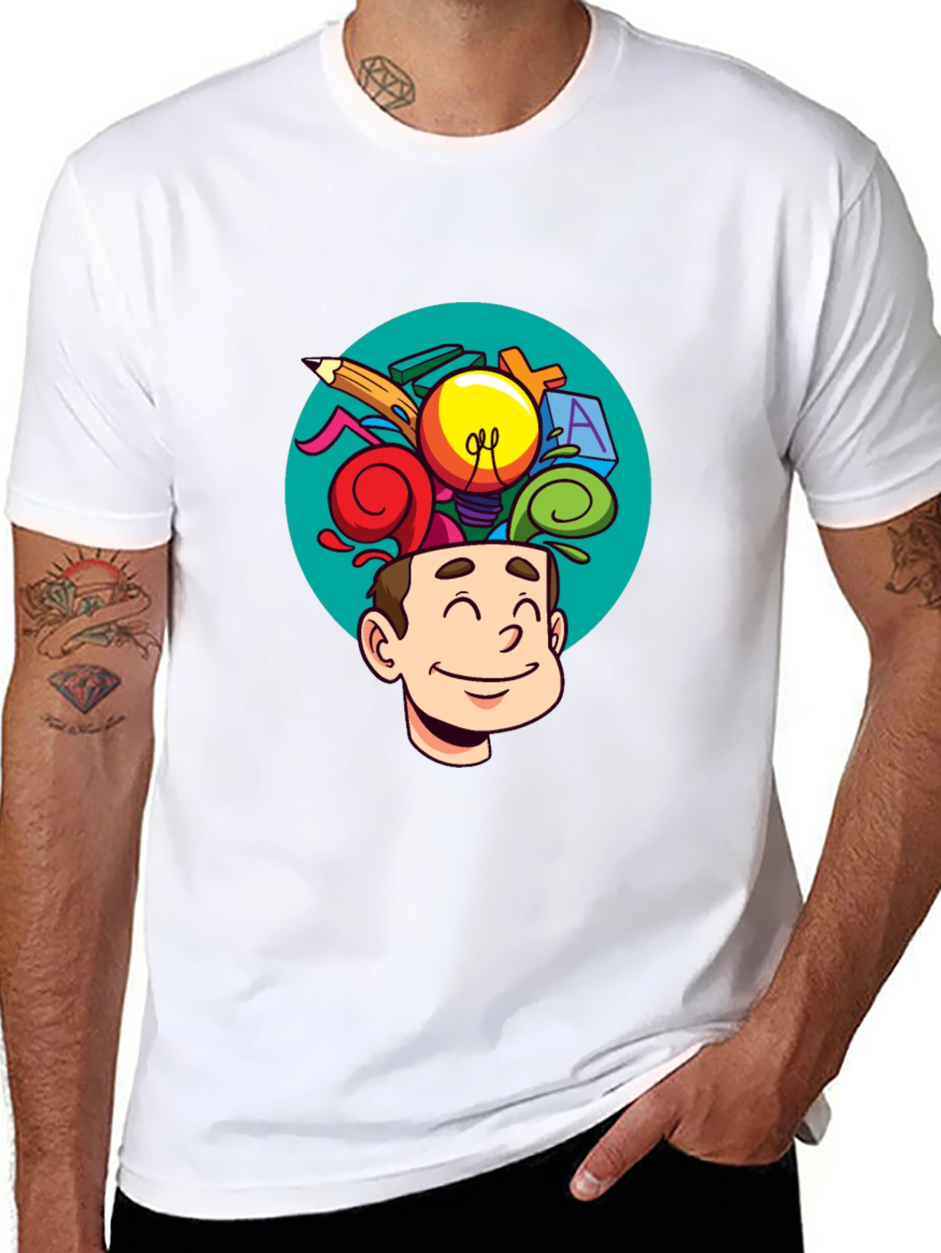 Creative Mind T-Shirt - Cartoon Brain