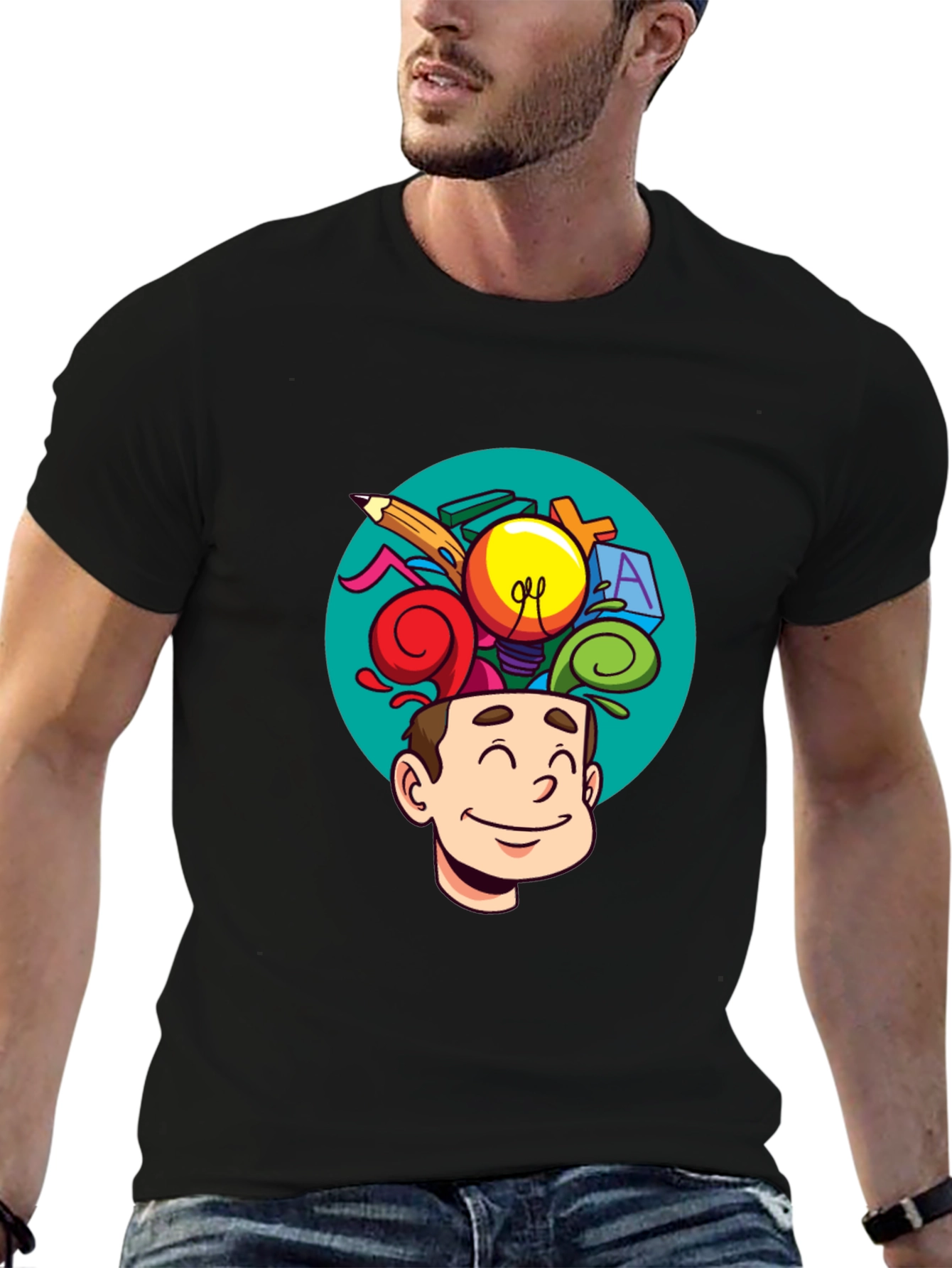 Creative Mind T-Shirt - Cartoon Brain