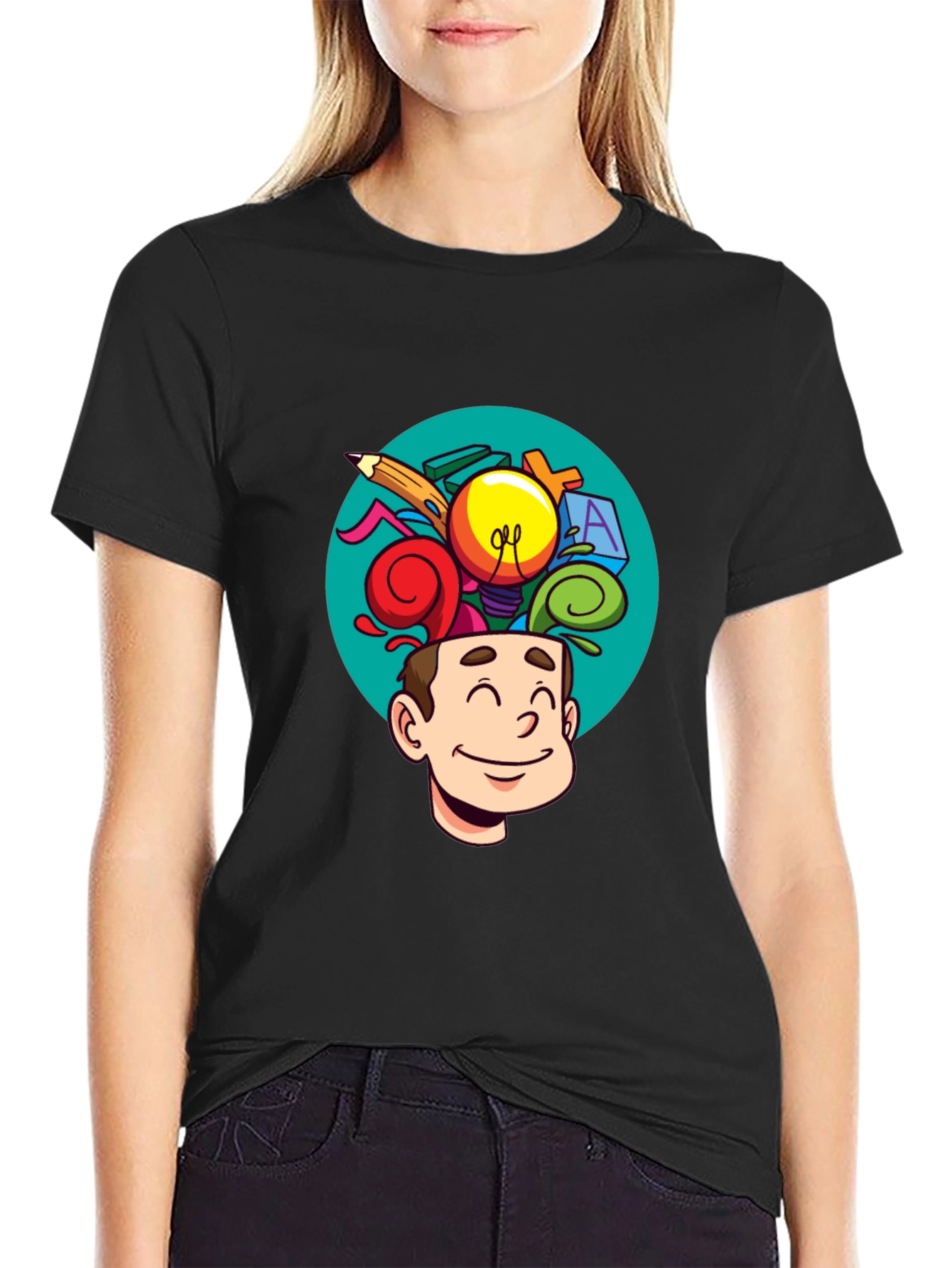 Creative Mind T-Shirt - Cartoon Brain