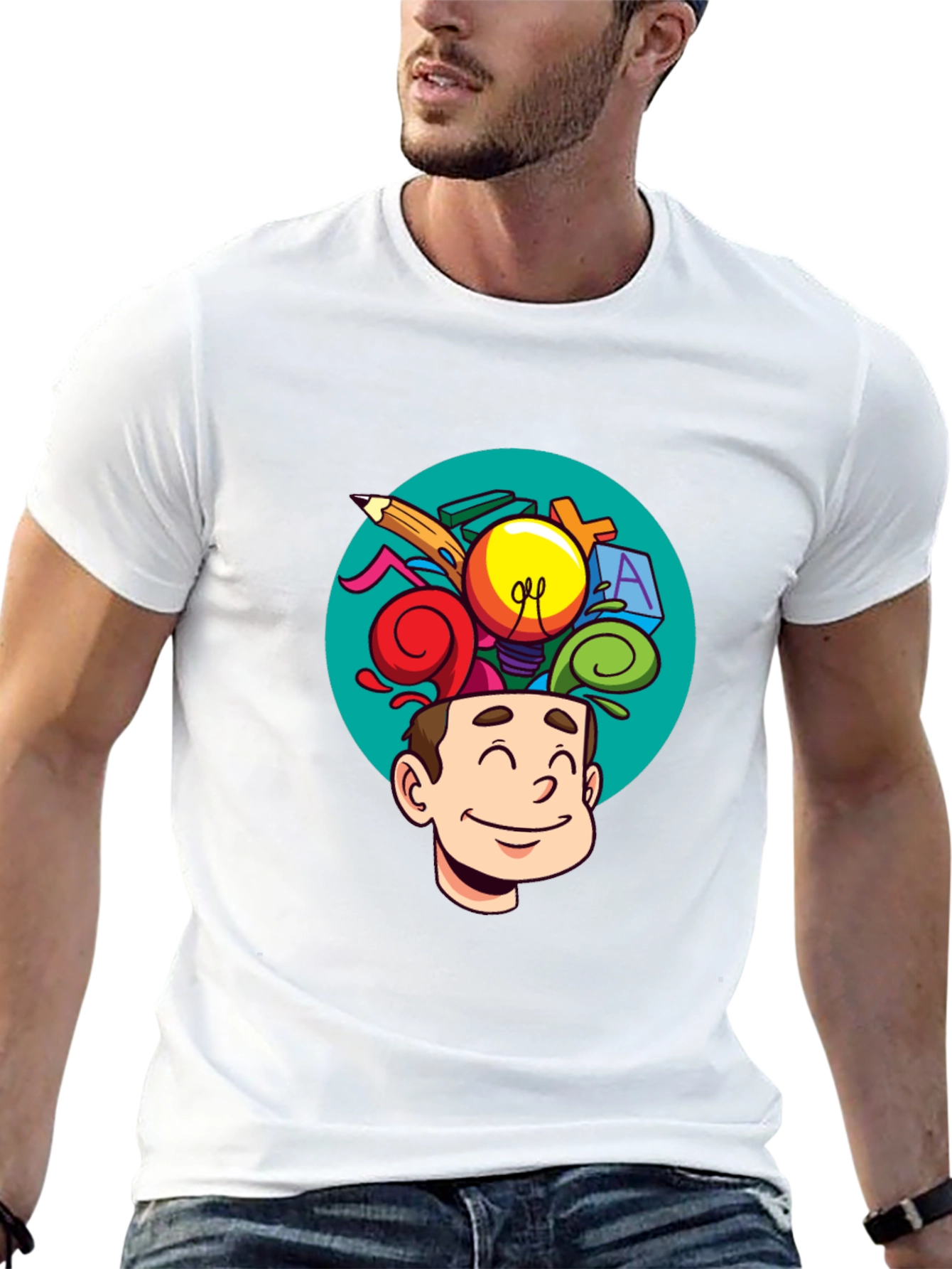 Creative Mind T-Shirt - Cartoon Brain