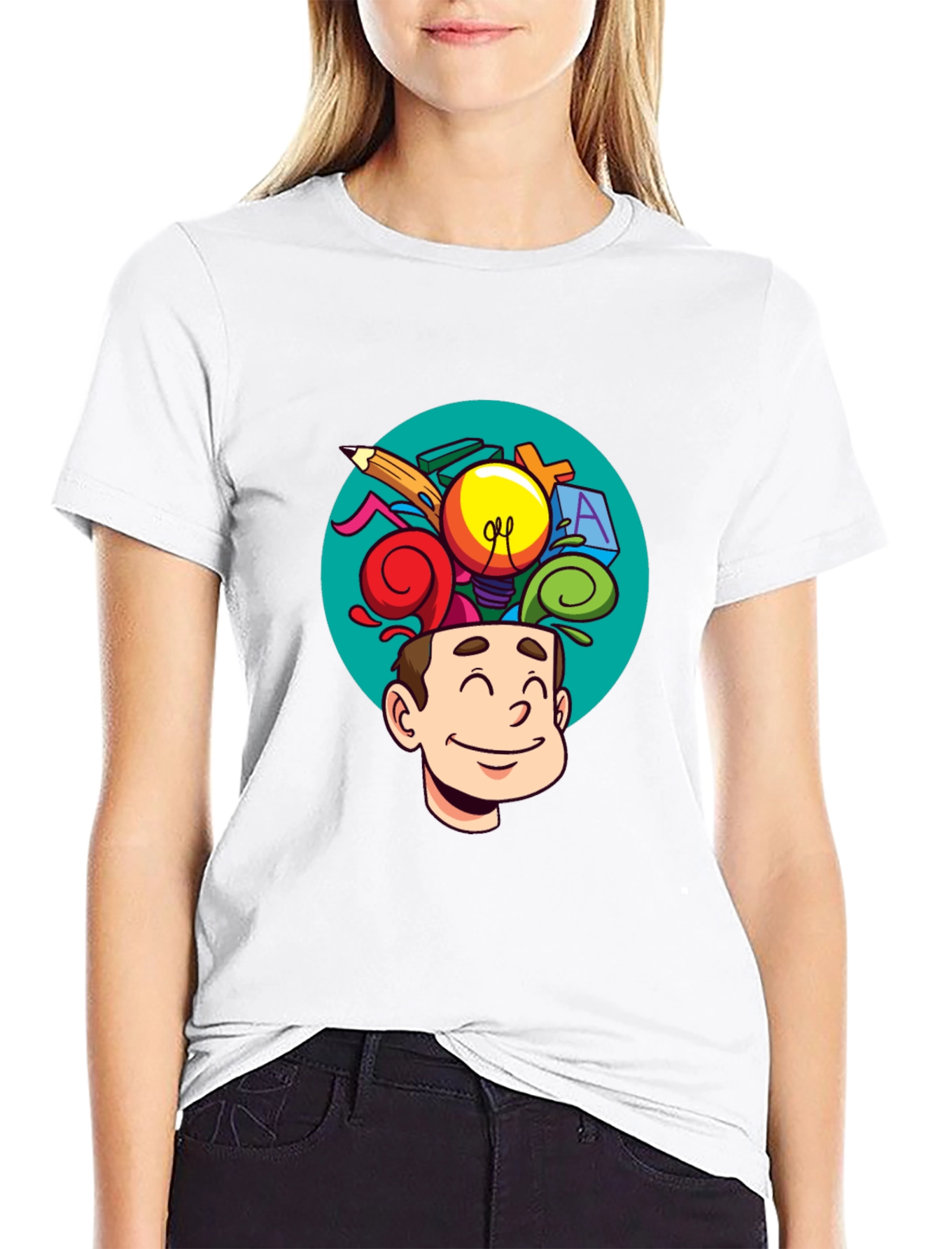 Creative Mind T-Shirt - Cartoon Brain