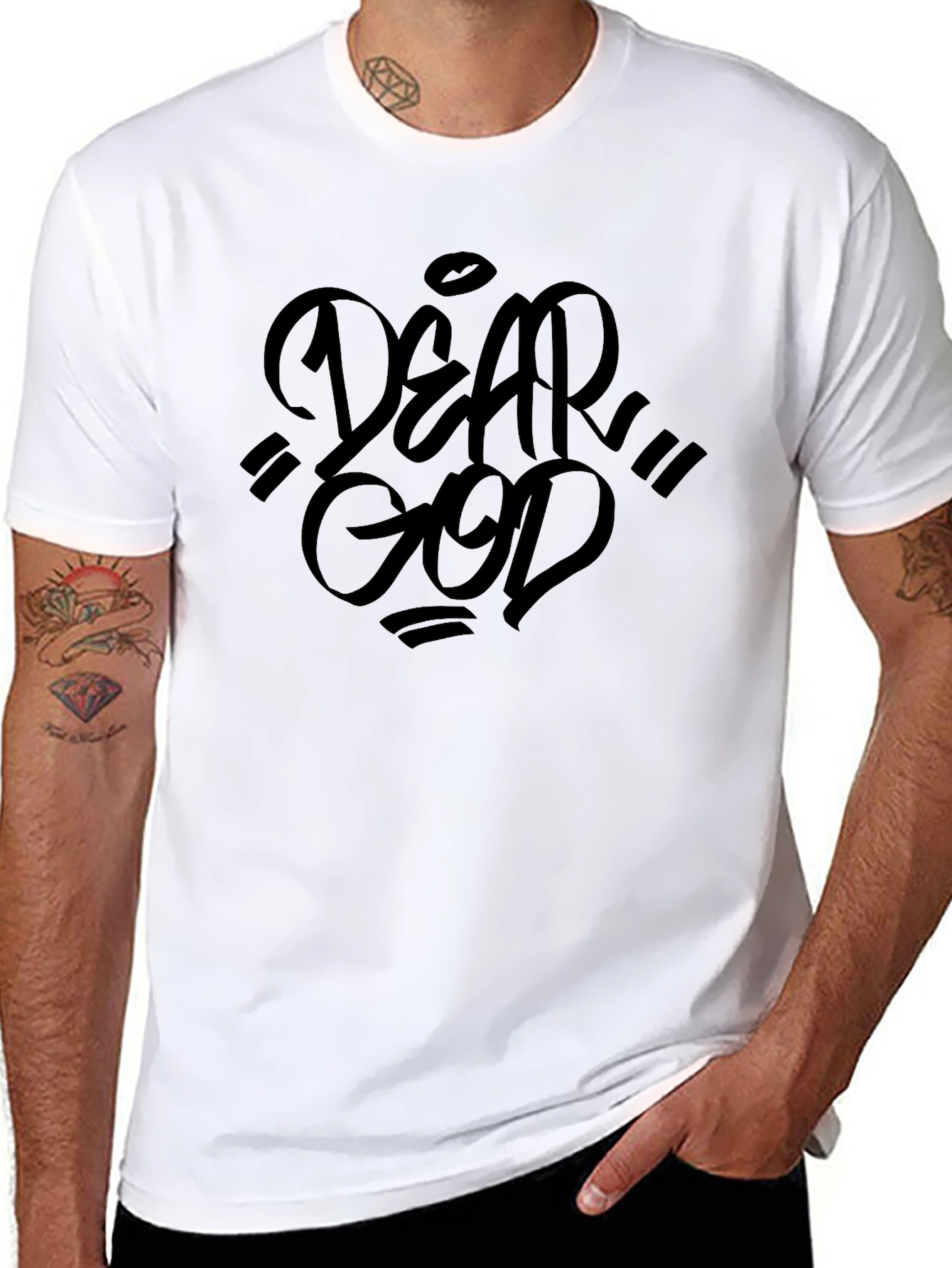 Dear God Graphic Black T-Shirt