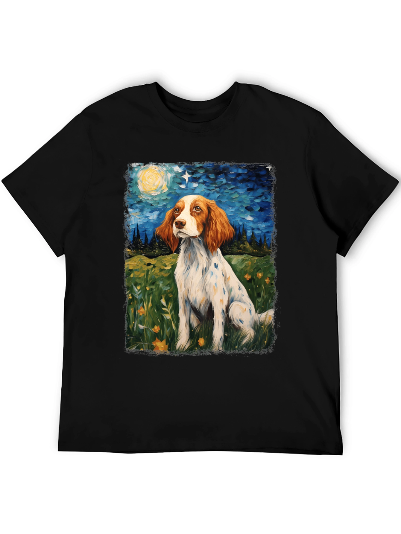 Brittany Spaniel Starry Night Graphic Tee