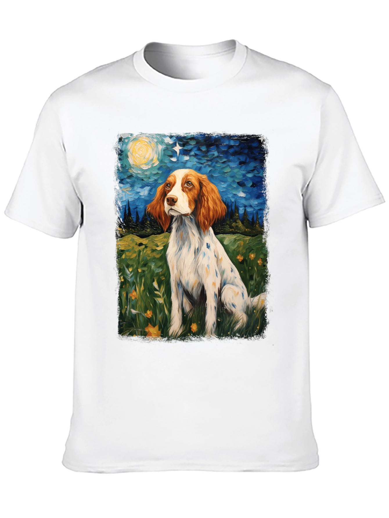Brittany Spaniel Starry Night Graphic Tee