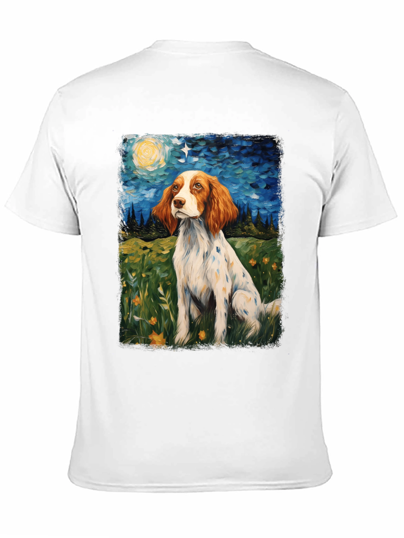 Brittany Spaniel Starry Night Graphic Tee