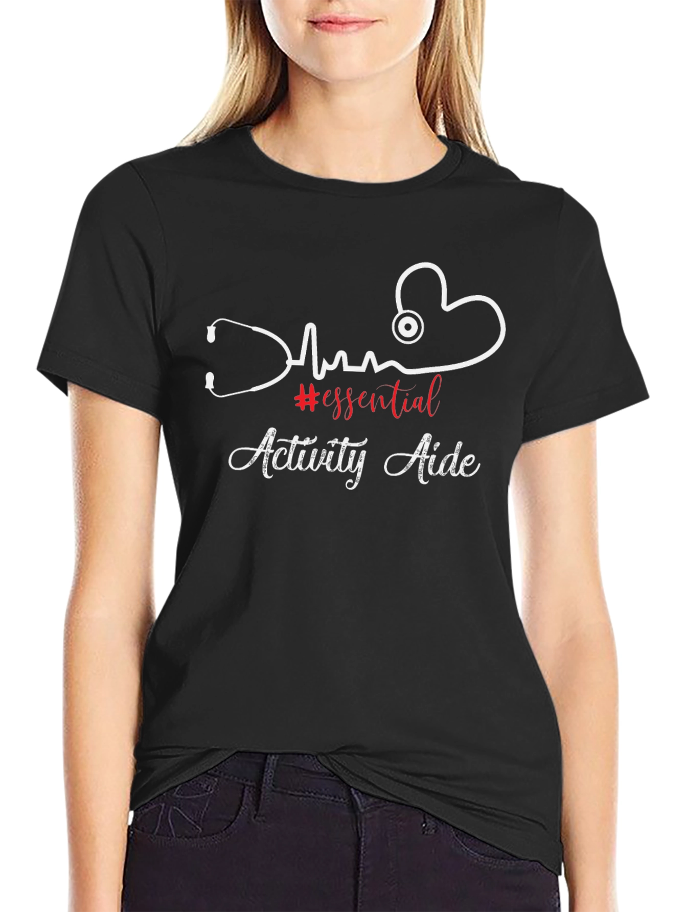 Essential Activity Aide Stethoscope Heartbeat T-Shirt