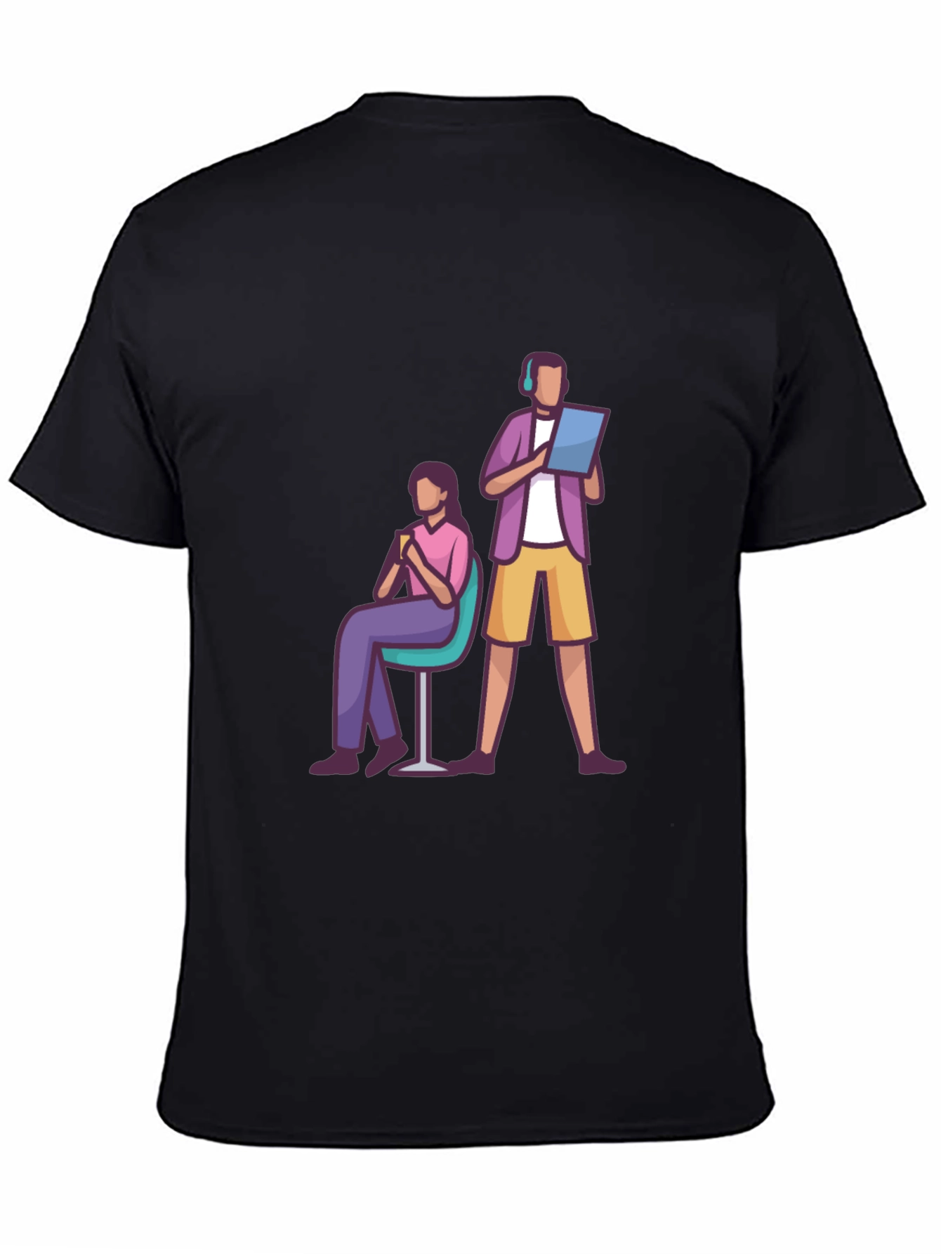Teamwork Graphic T-Shirt - Black Casual Tee