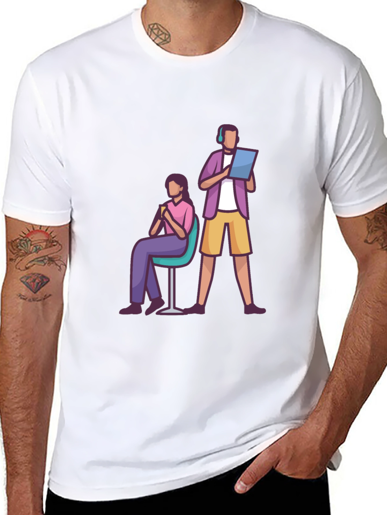 Teamwork Graphic T-Shirt - Black Casual Tee