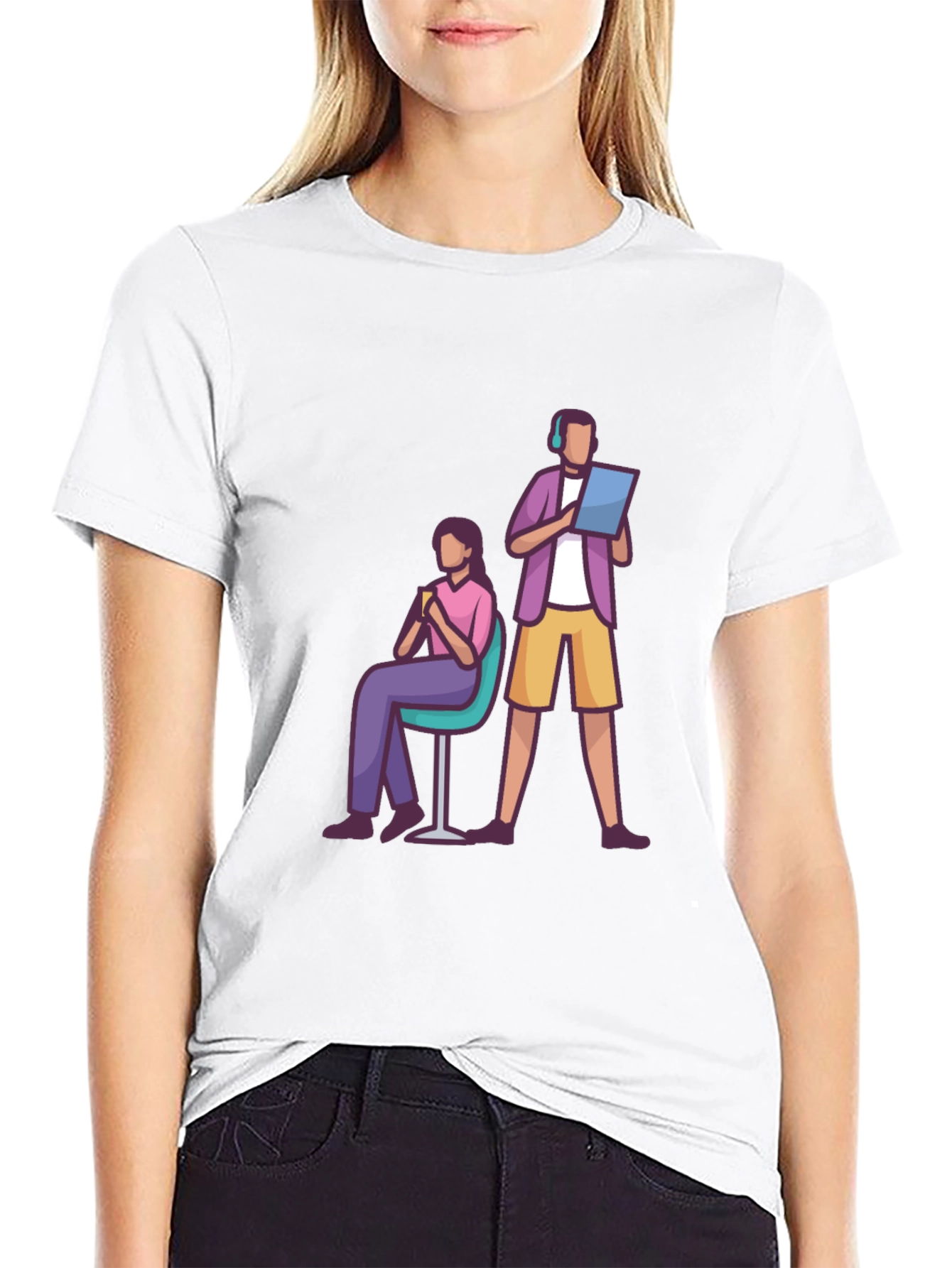 Teamwork Graphic T-Shirt - Black Casual Tee