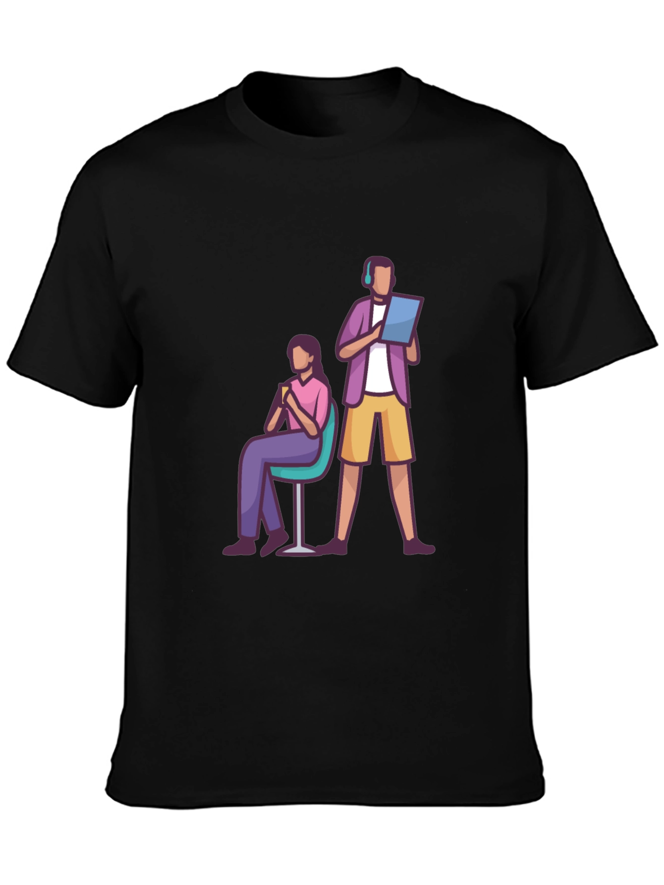 Teamwork Graphic T-Shirt - Black Casual Tee