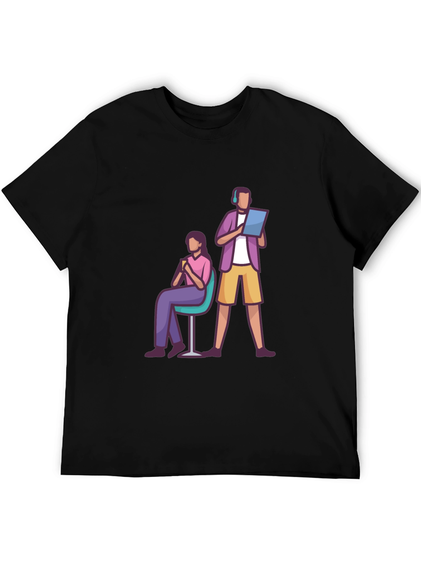Teamwork Graphic T-Shirt - Black Casual Tee