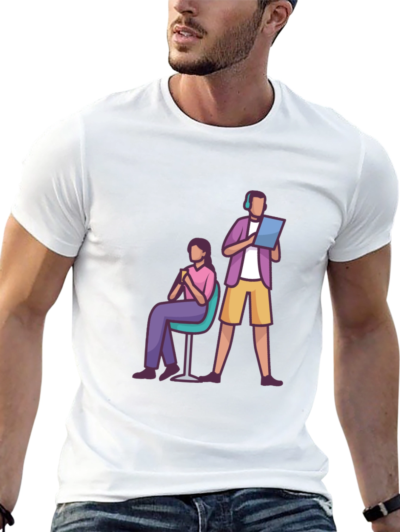 Teamwork Graphic T-Shirt - Black Casual Tee