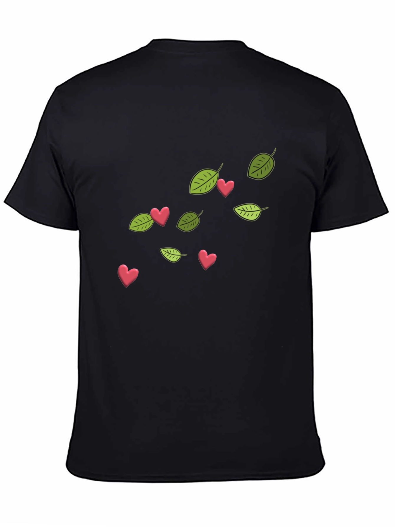 Leaf and Heart Graphic T-Shirt - Modern Style