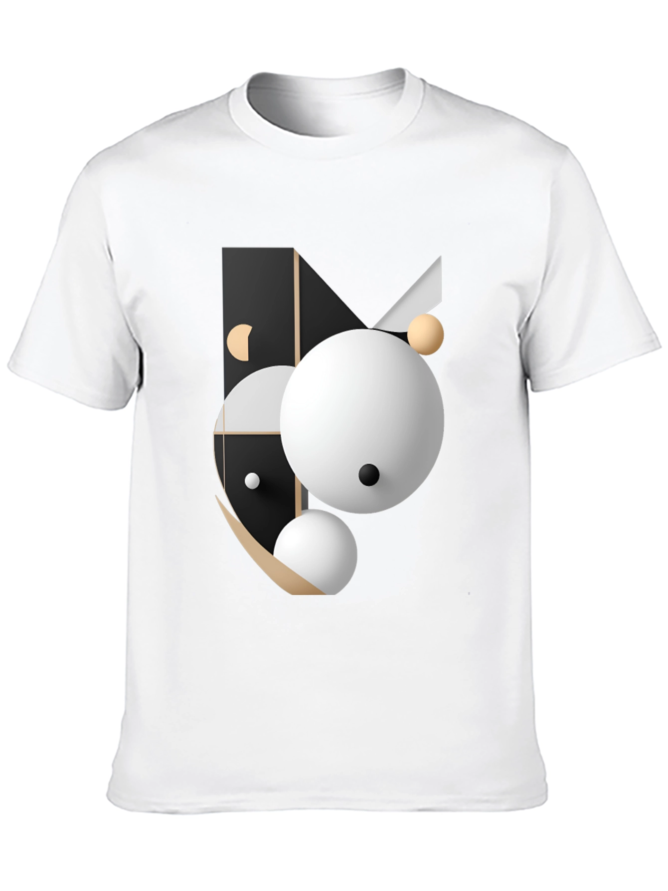 Abstract Geometric Graphic Print Black T-Shirt