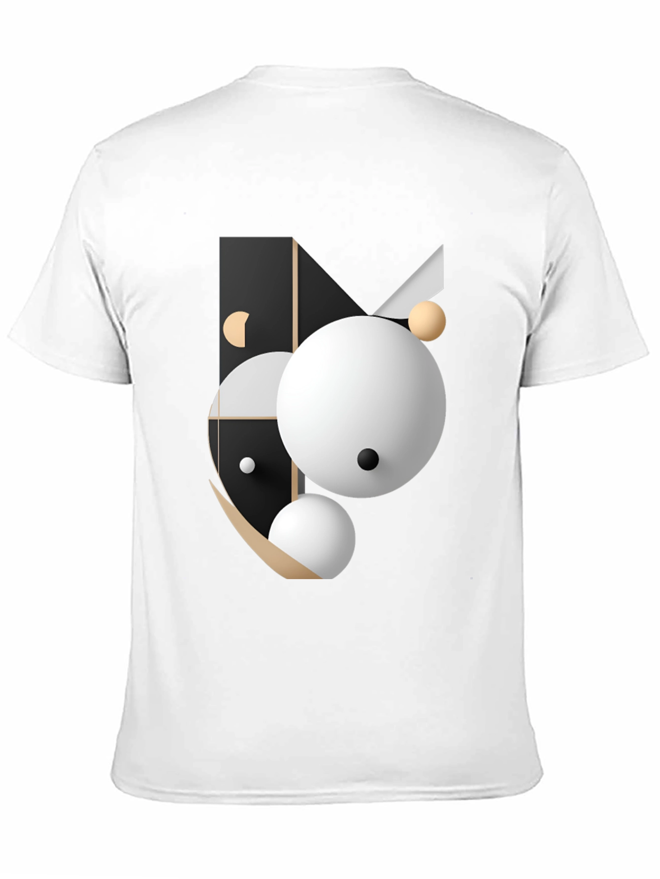 Abstract Geometric Graphic Print Black T-Shirt