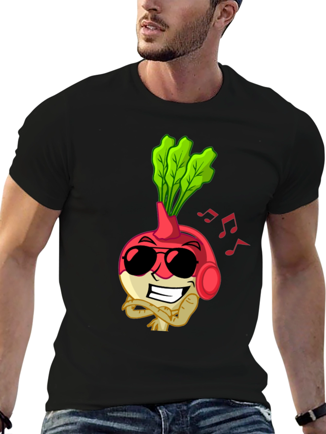 Radish Beats T-Shirt - Cool Cartoon Vegetable Tee