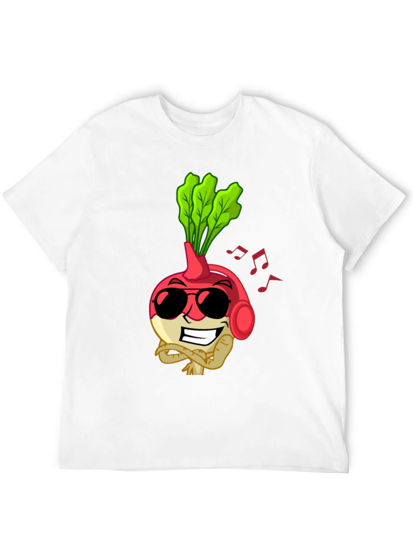 Radish Beats T-Shirt - Cool Cartoon Vegetable Tee