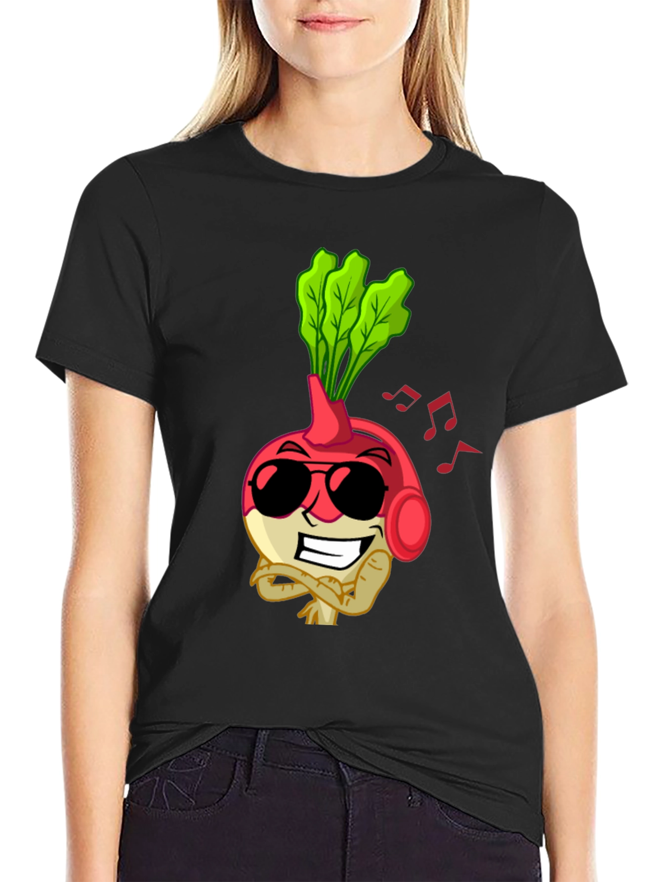 Radish Beats T-Shirt - Cool Cartoon Vegetable Tee