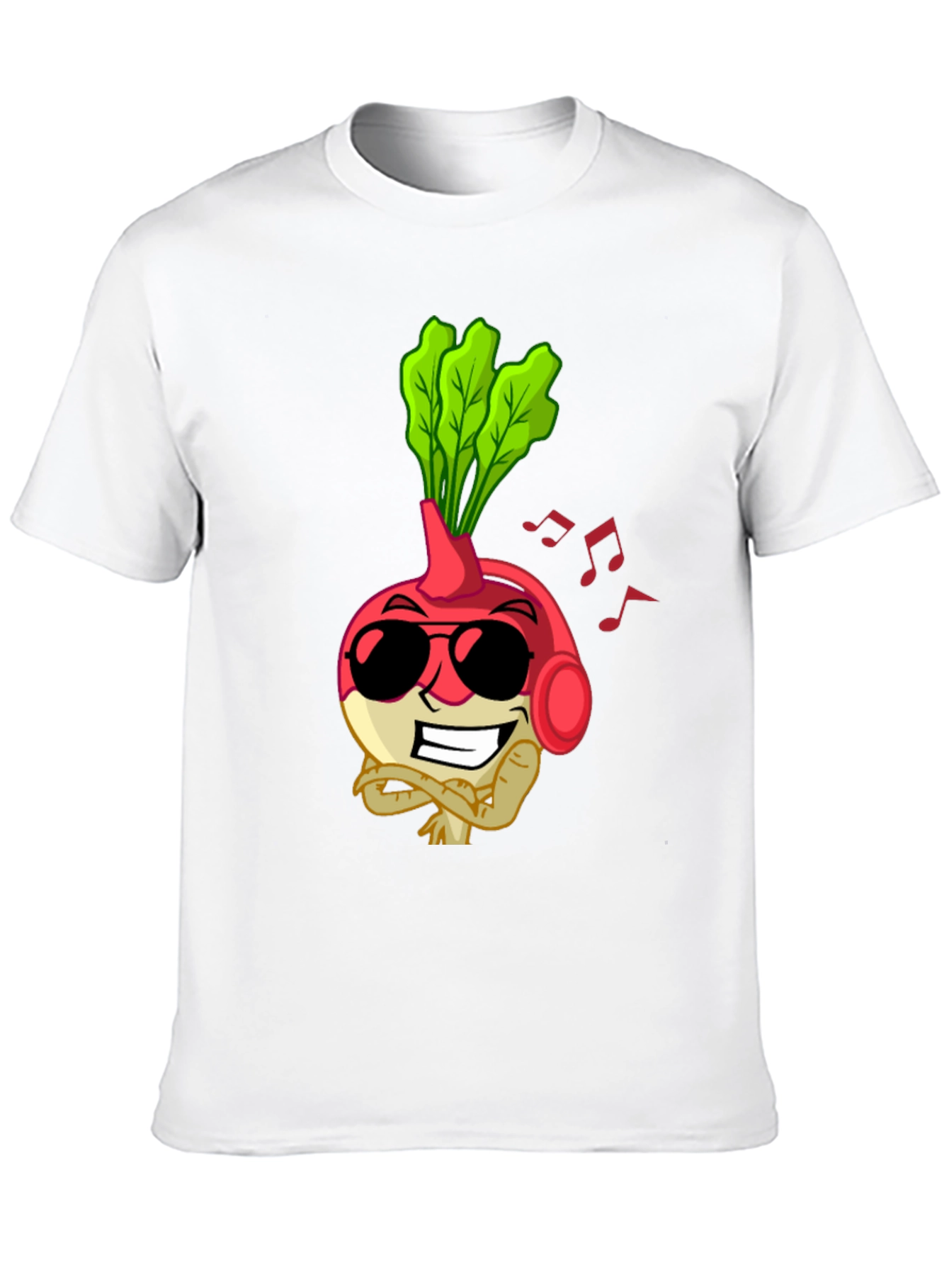 Radish Beats T-Shirt - Cool Cartoon Vegetable Tee