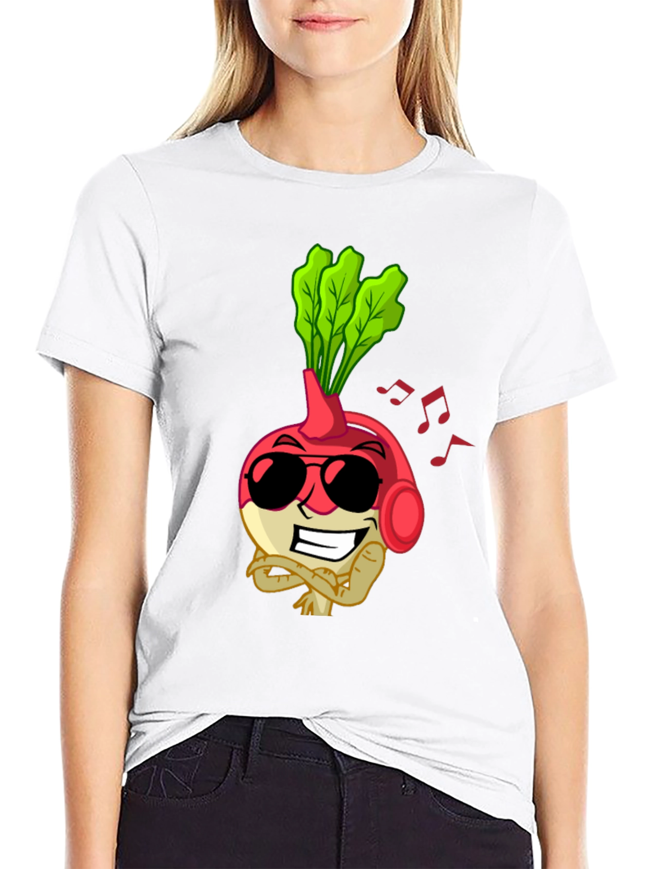 Radish Beats T-Shirt - Cool Cartoon Vegetable Tee