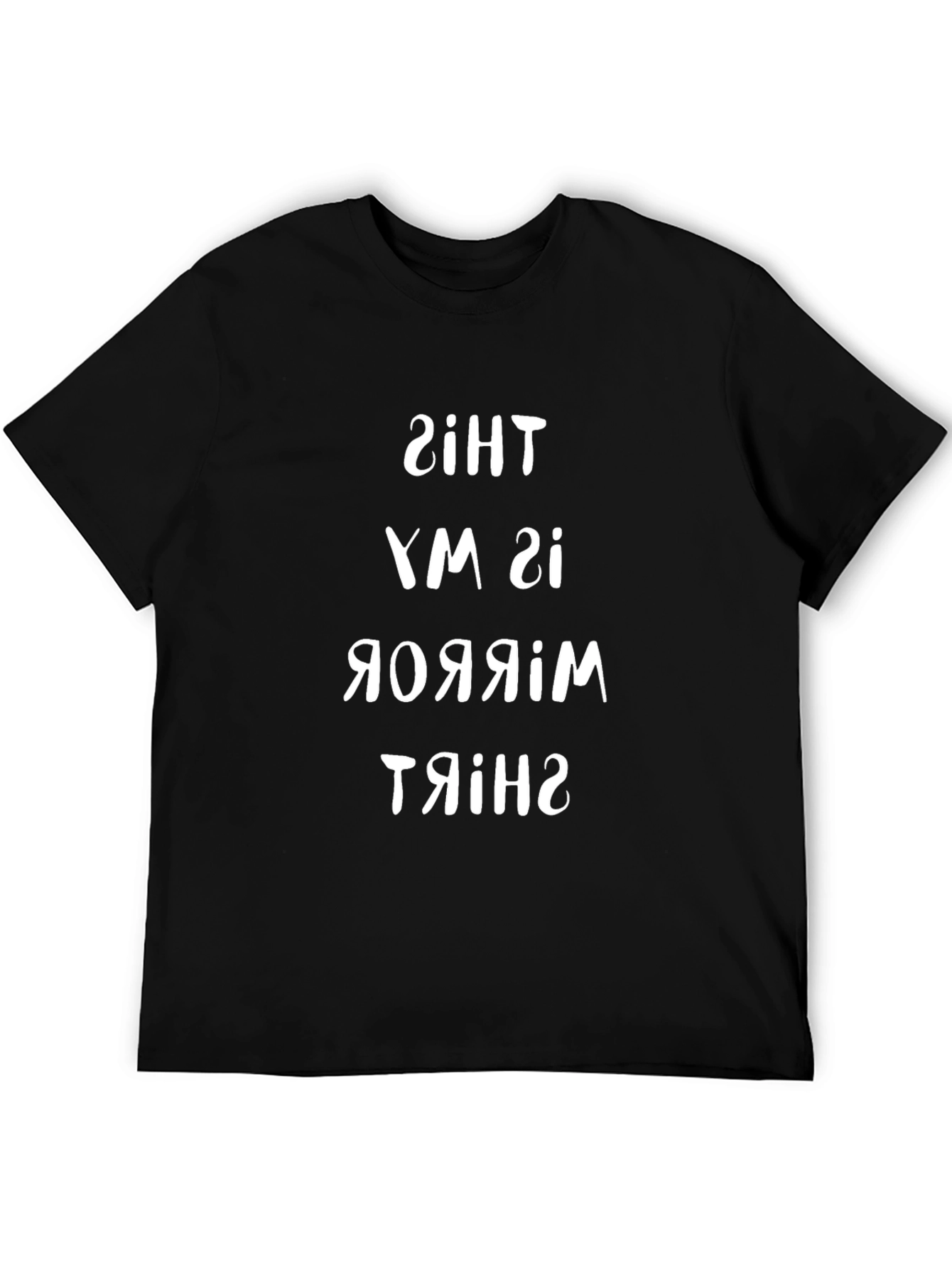 Mirror Image Graphic Tee - Black Cotton T-Shirt