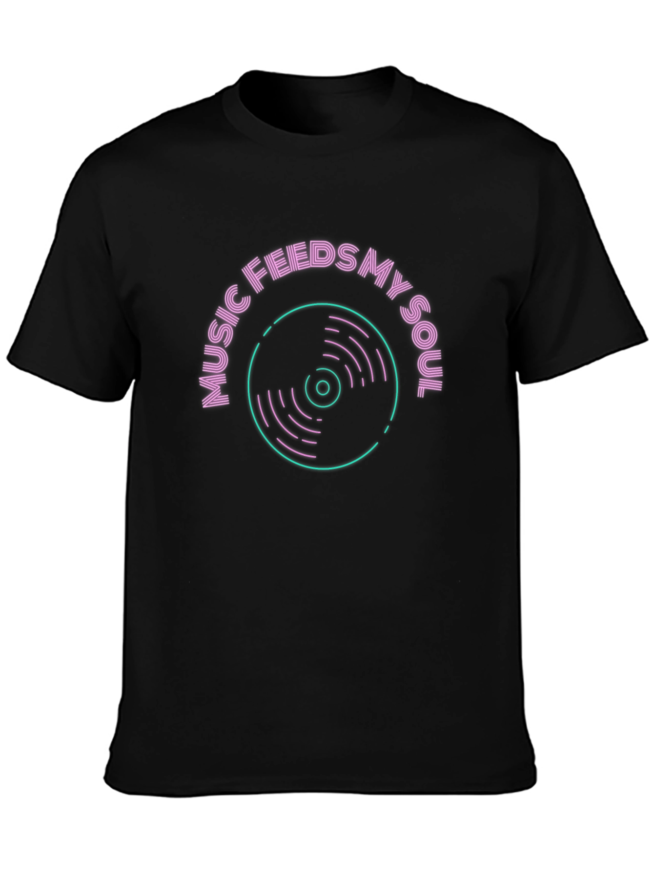 Music Feeds My Soul Black T-Shirt