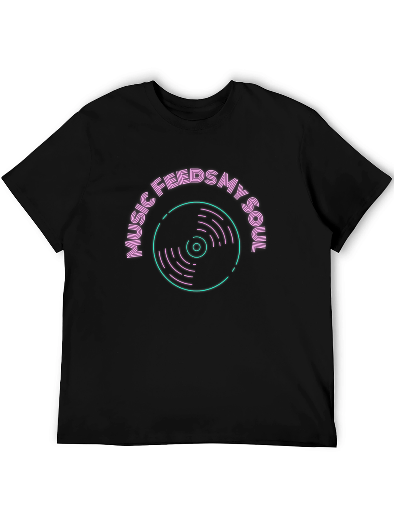 Music Feeds My Soul Black T-Shirt
