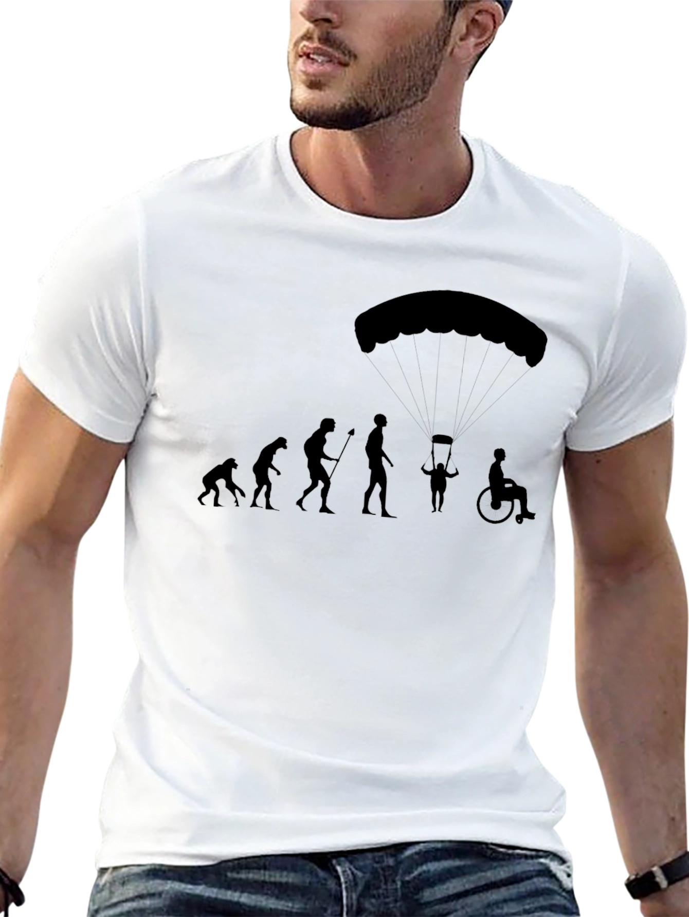 Evolution of Man Parachute T-Shirt