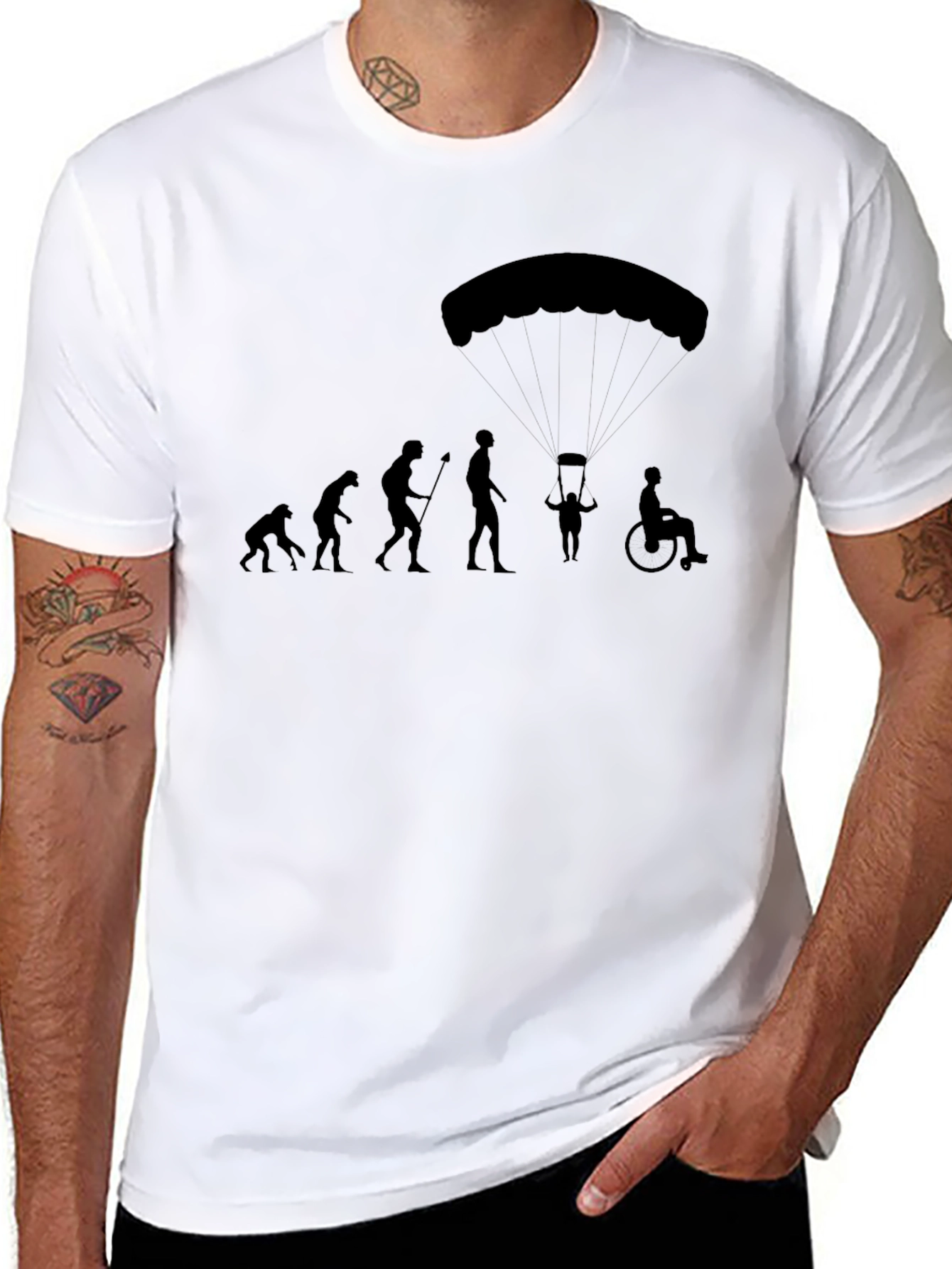 Evolution of Man Parachute T-Shirt