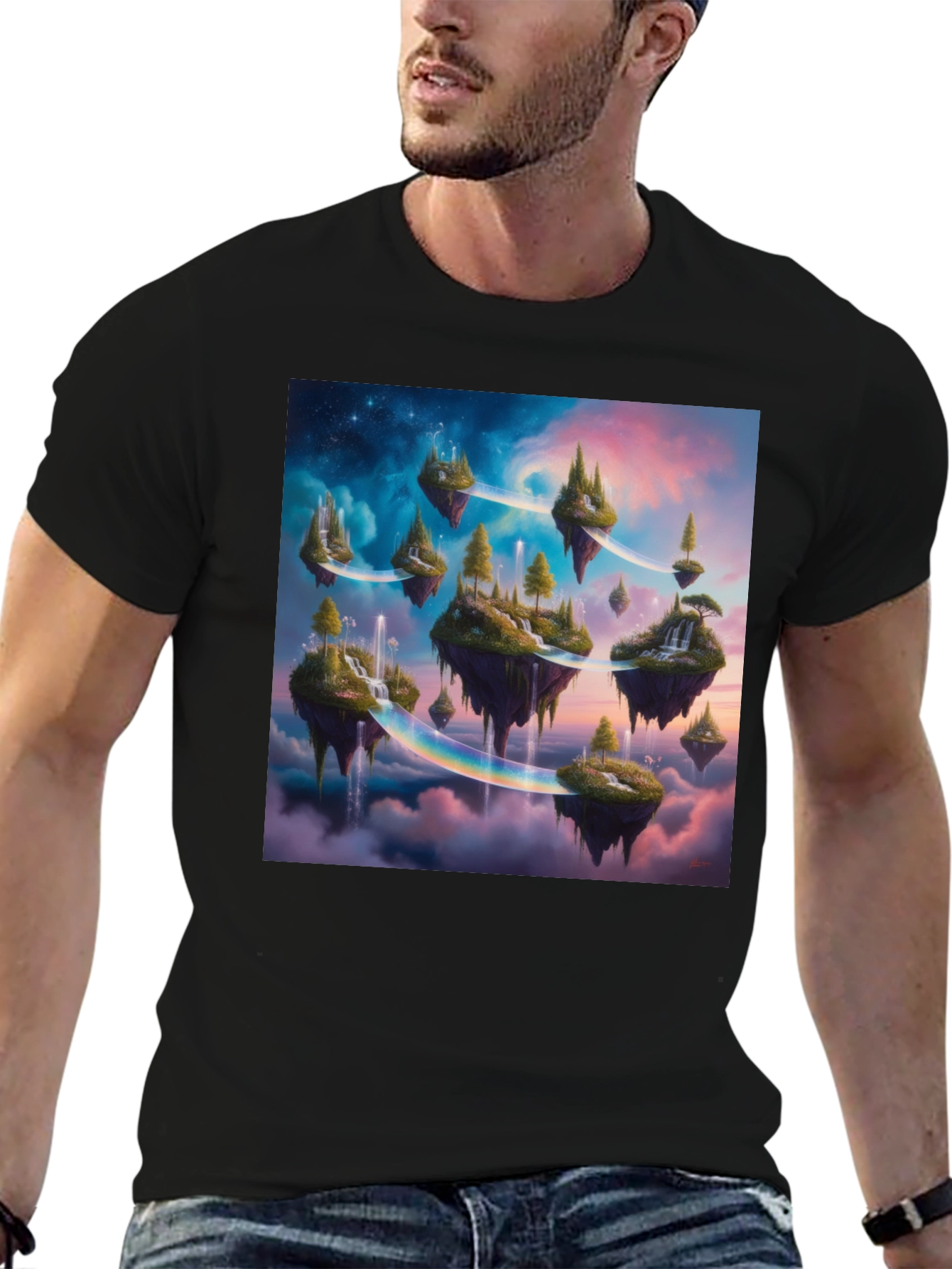 Fantasy Island Graphic Tee - Black Cotton T-Shirt