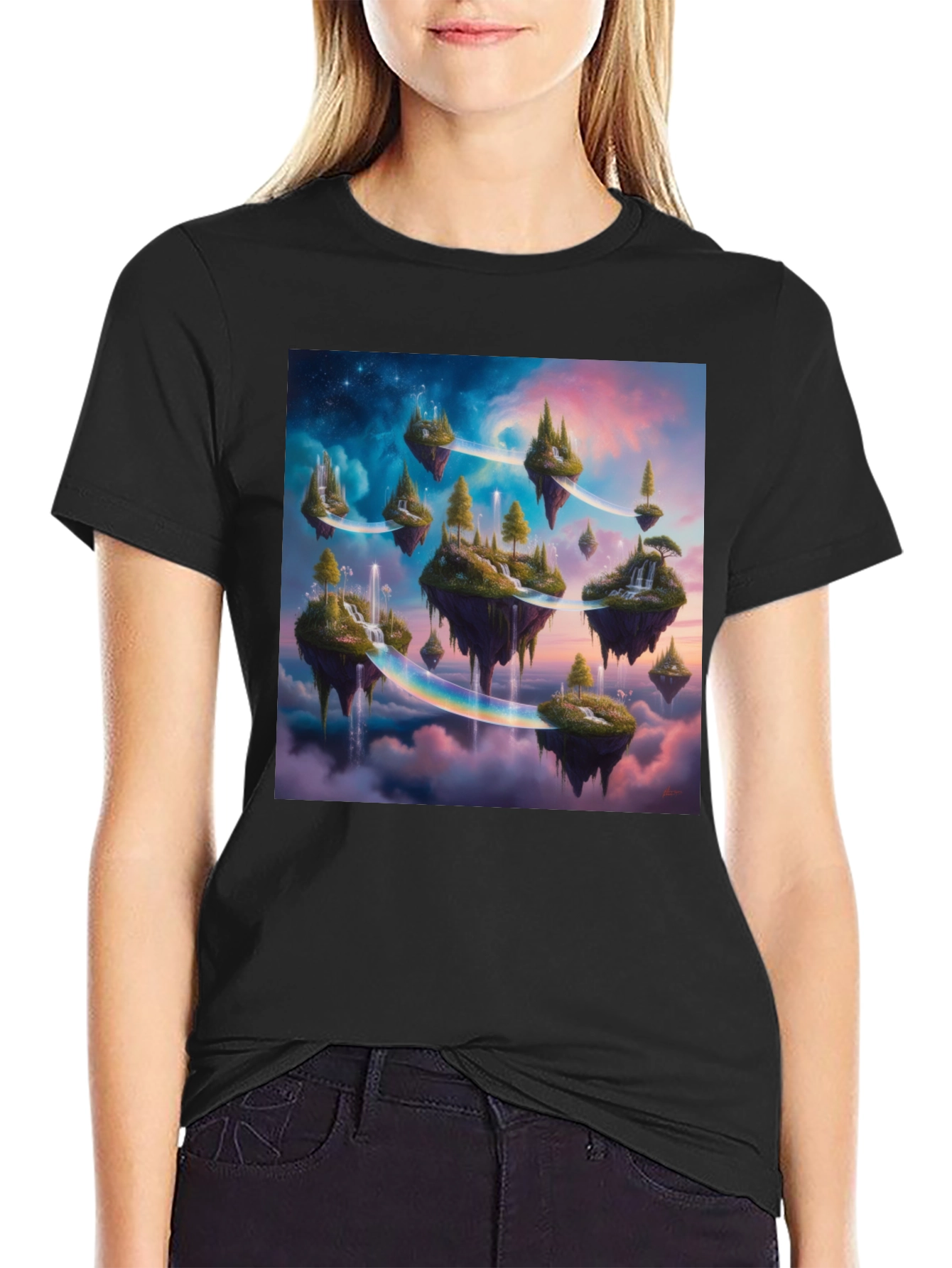 Fantasy Island Graphic Tee - Black Cotton T-Shirt