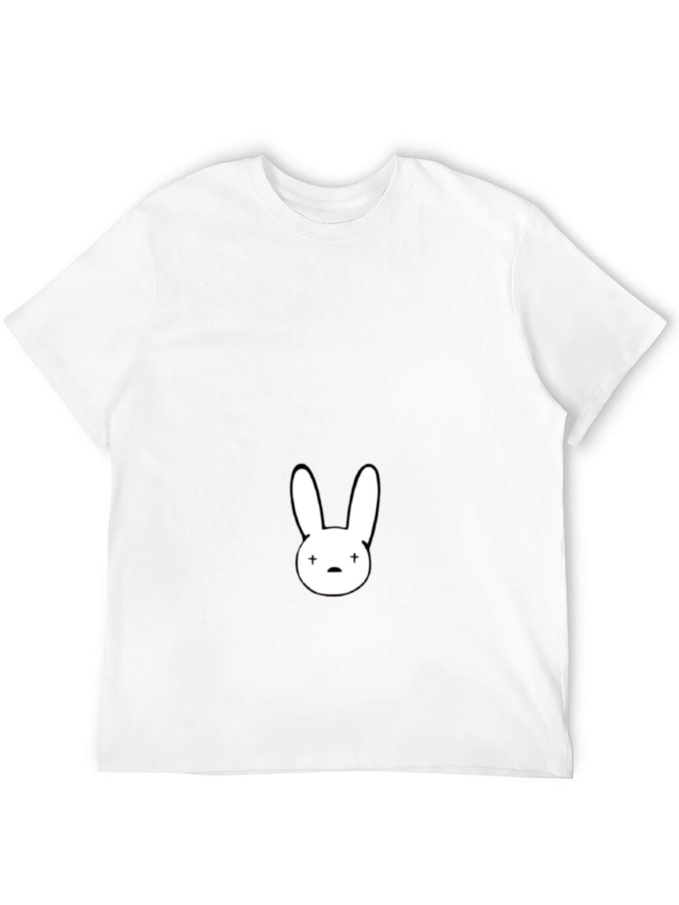 Black T-Shirt with White Bunny Graphic