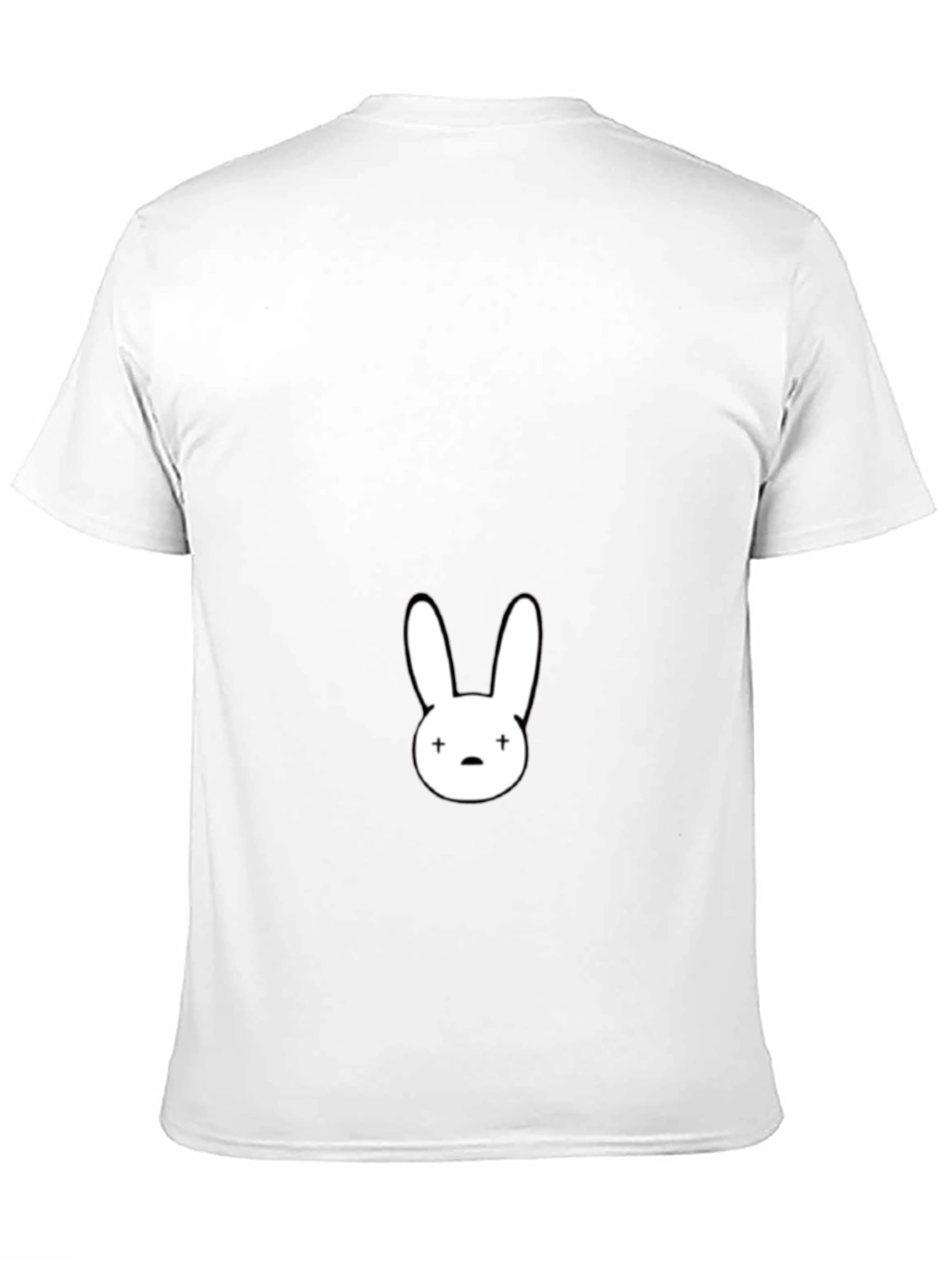 Black T-Shirt with White Bunny Graphic