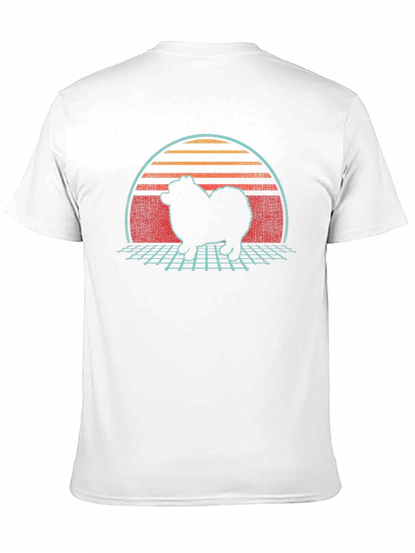 Retro Sunset Spitz Dog T-Shirt