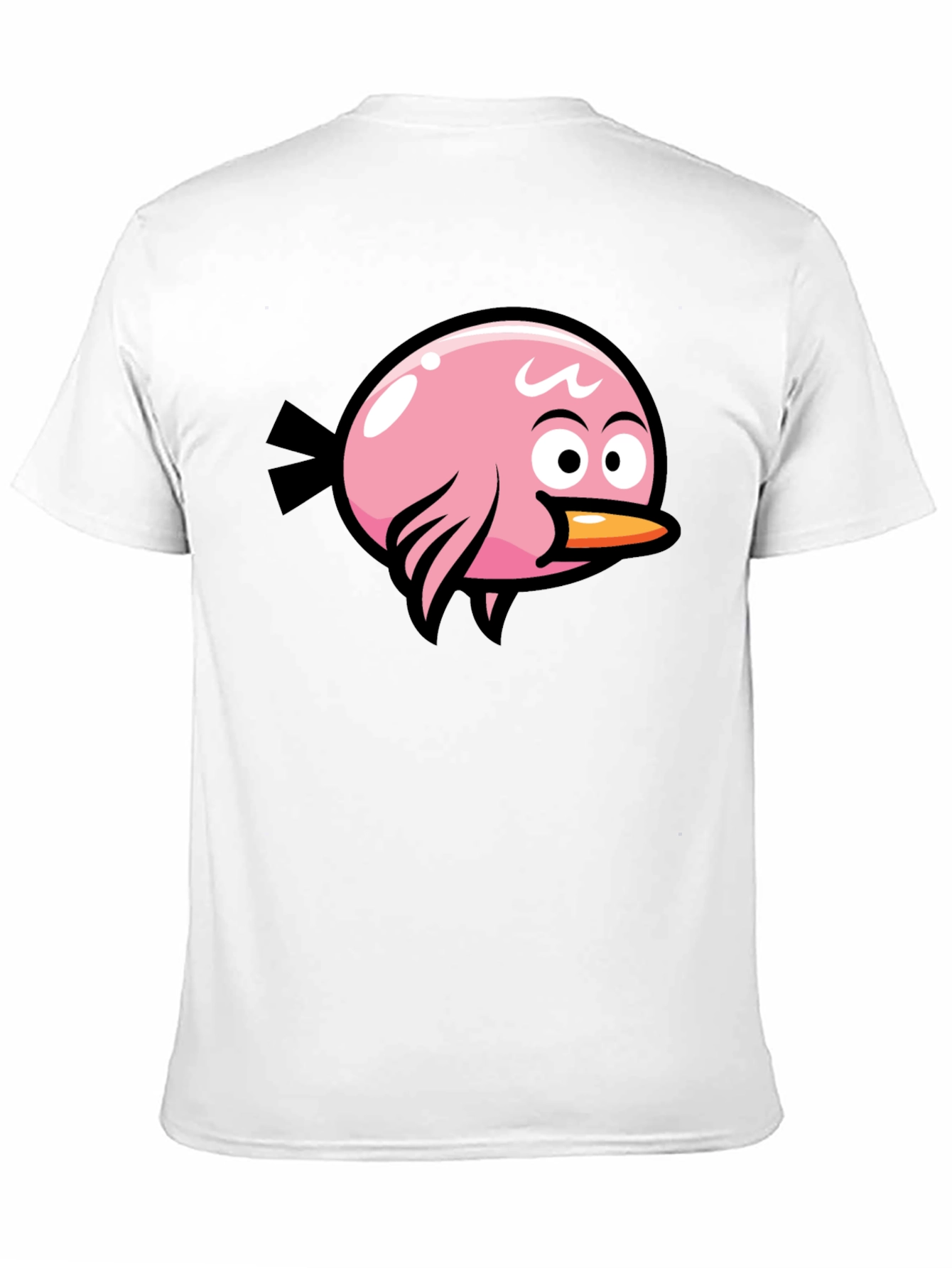 Pink Bird Graphic Black T-Shirt