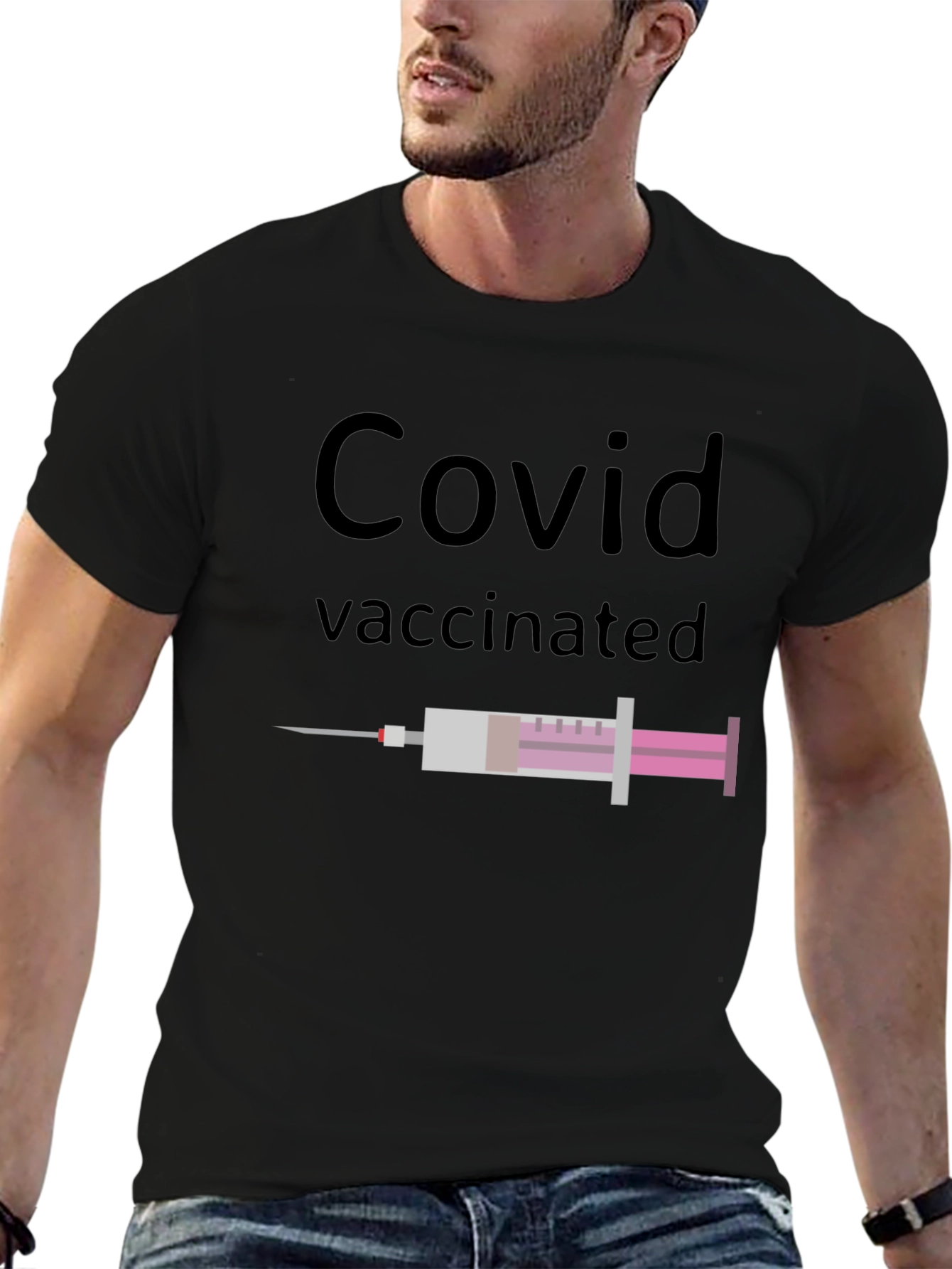 Covid Vaccinated Graphic Tee - Modern Fit