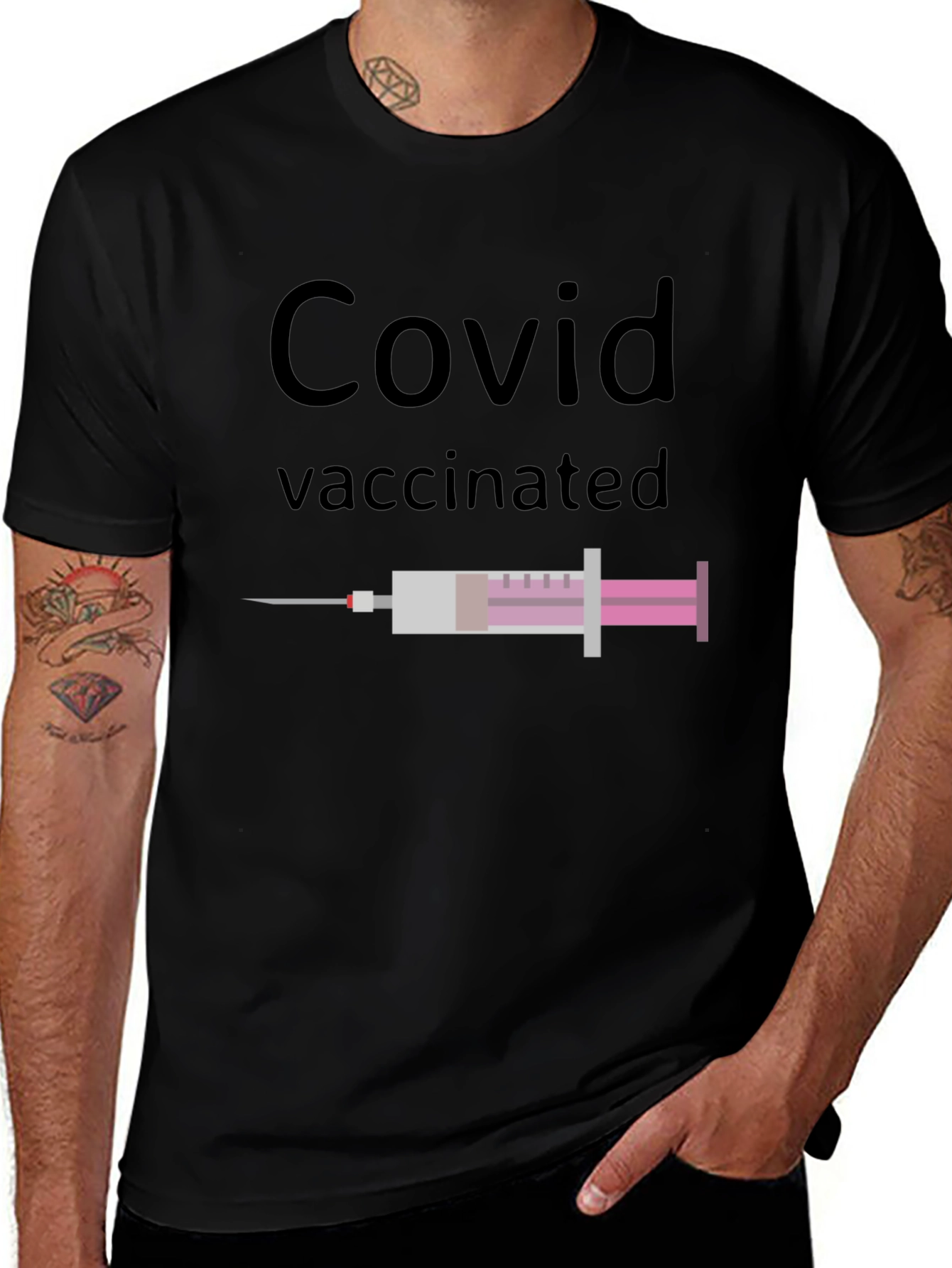 Covid Vaccinated Graphic Tee - Modern Fit