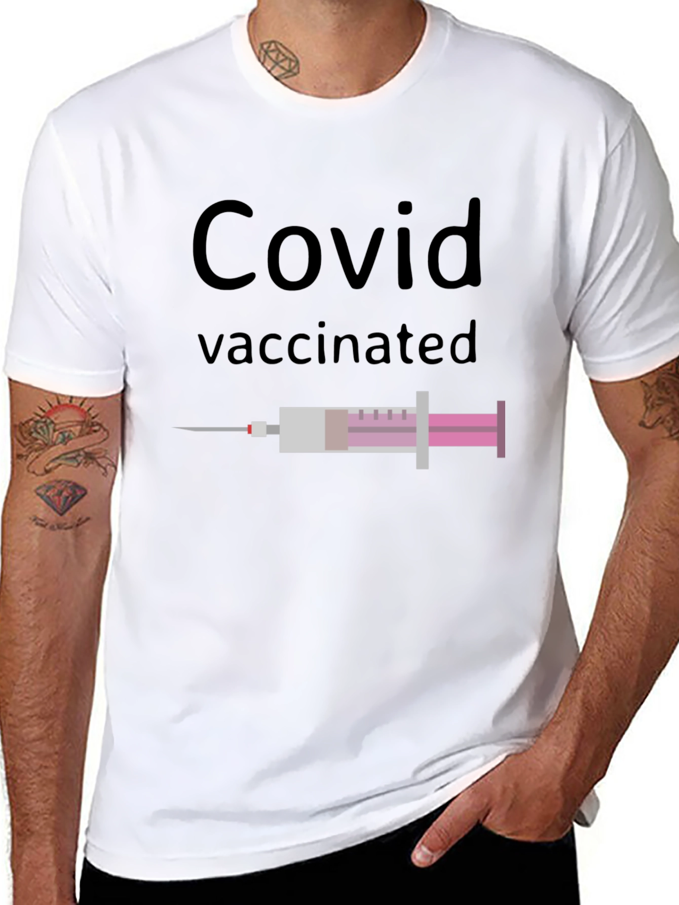 Covid Vaccinated Graphic Tee - Modern Fit