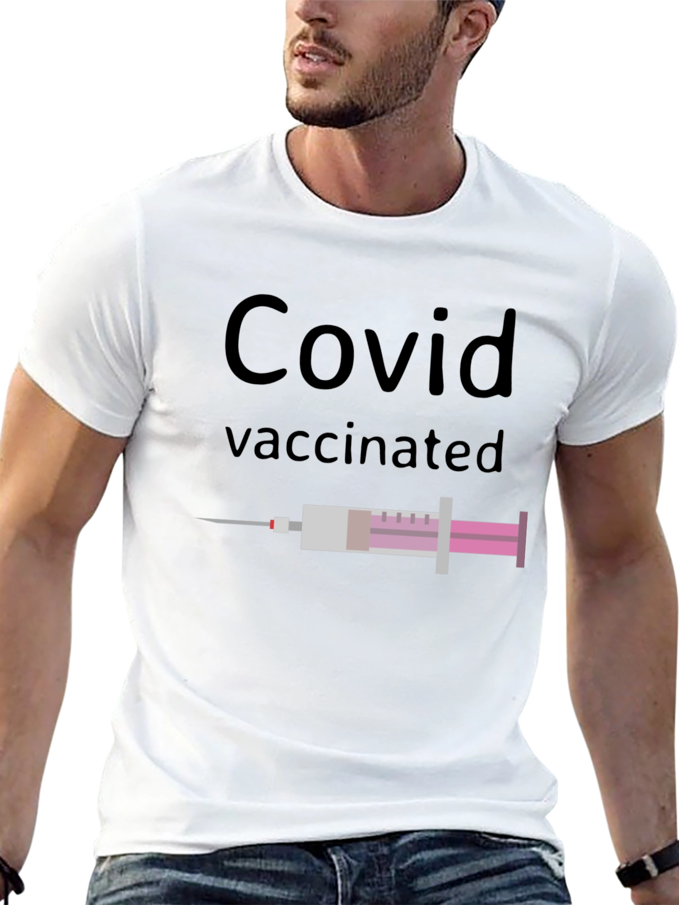 Covid Vaccinated Graphic Tee - Modern Fit