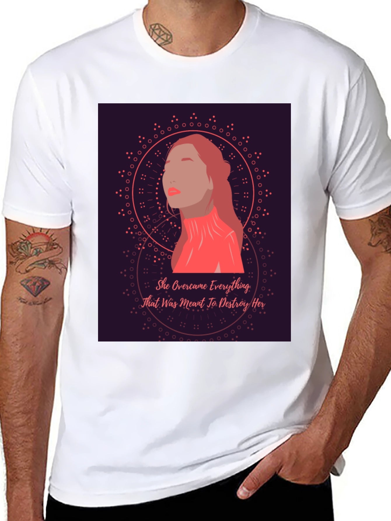 Empowered Woman Graphic Tee - She Overcame T-Shirt