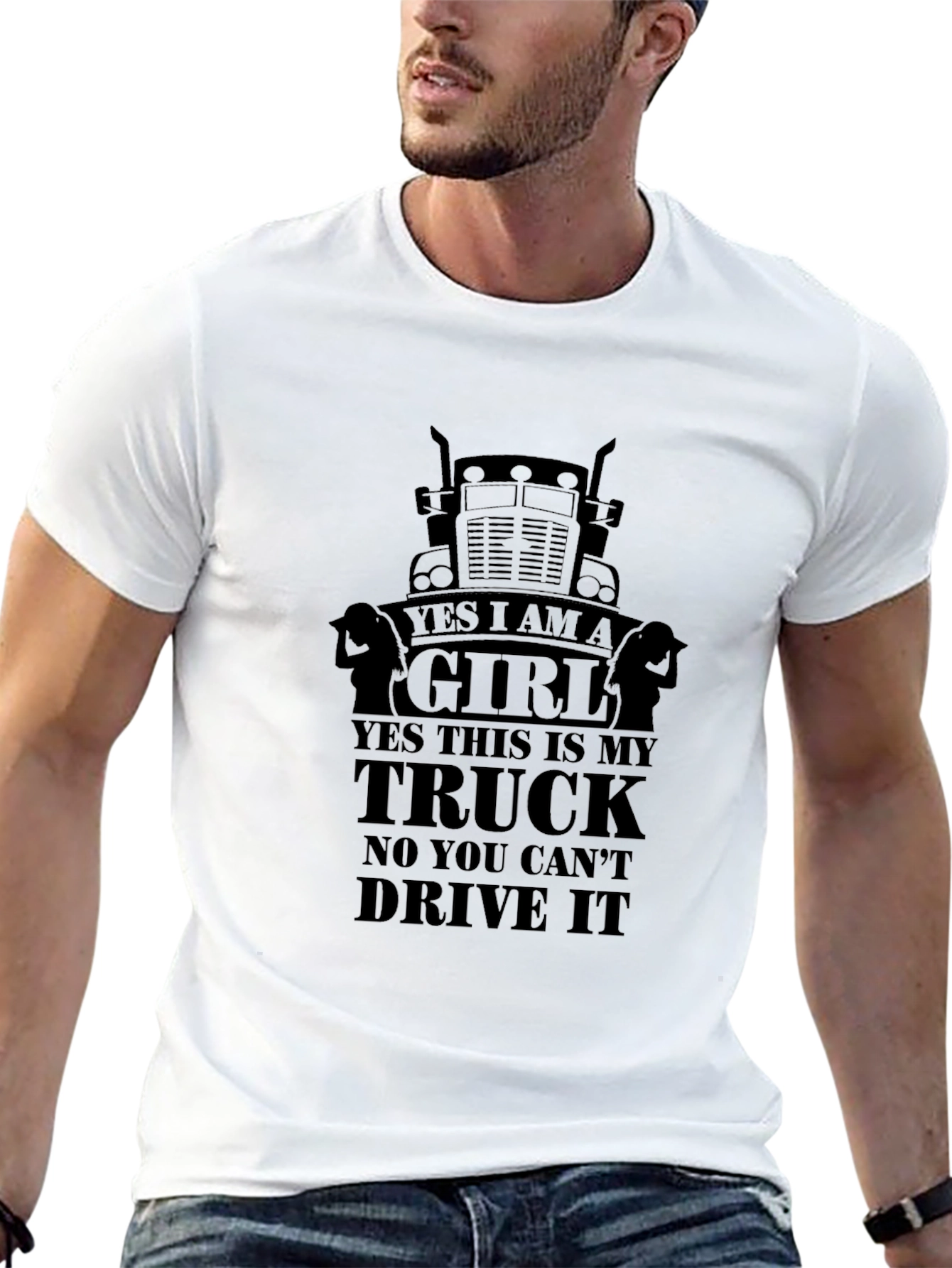 Yes I am a Girl Trucker T-Shirt
