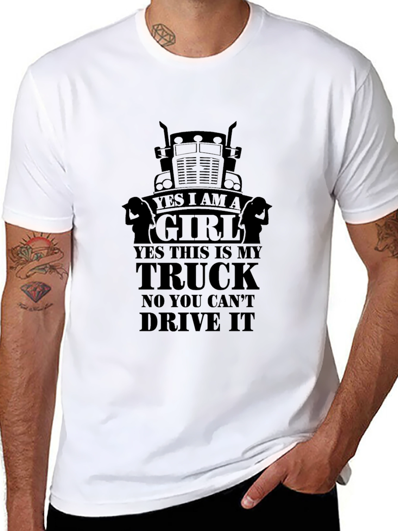Yes I am a Girl Trucker T-Shirt