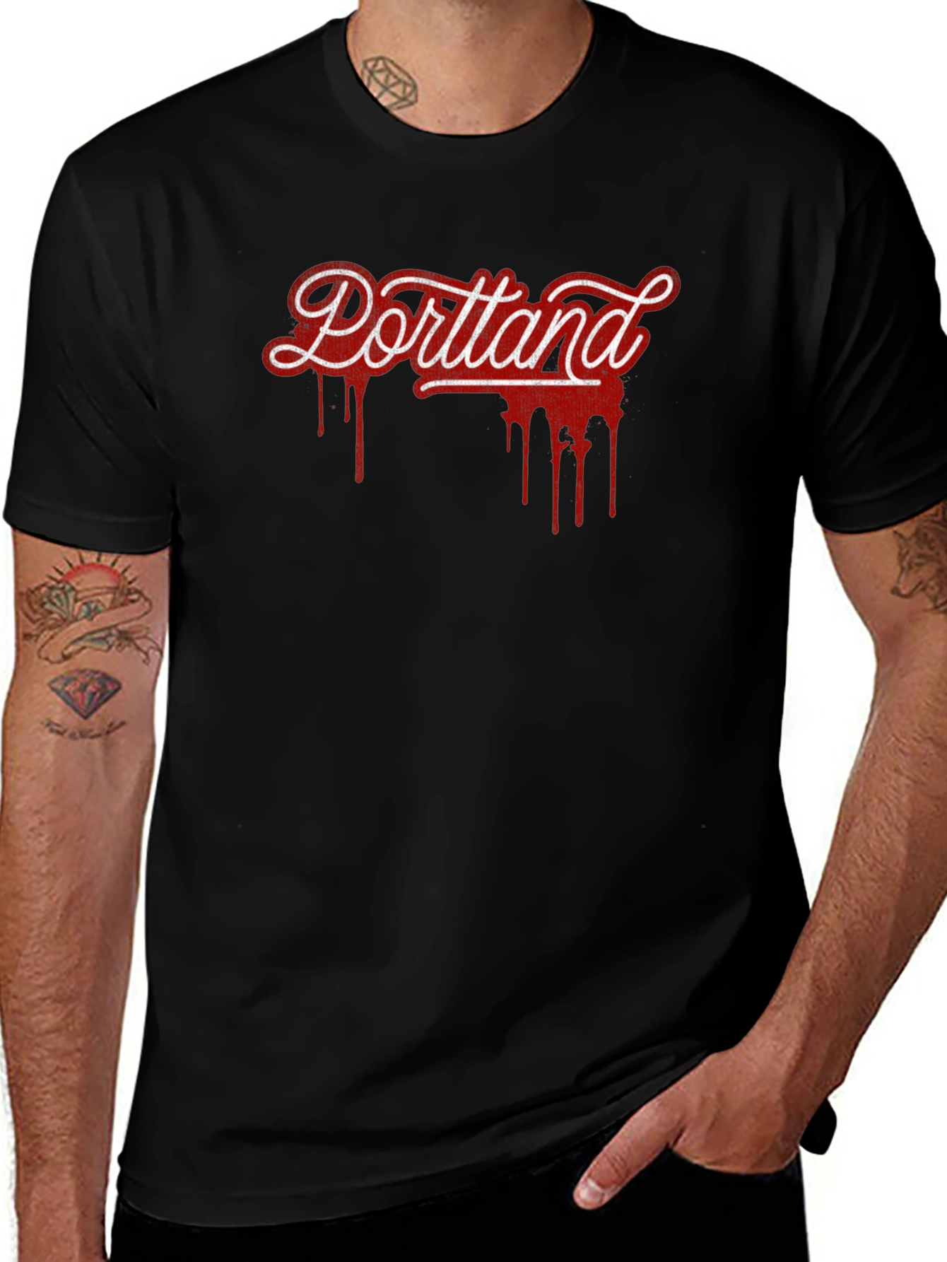 Portland Drip Graphic T-Shirt - Black