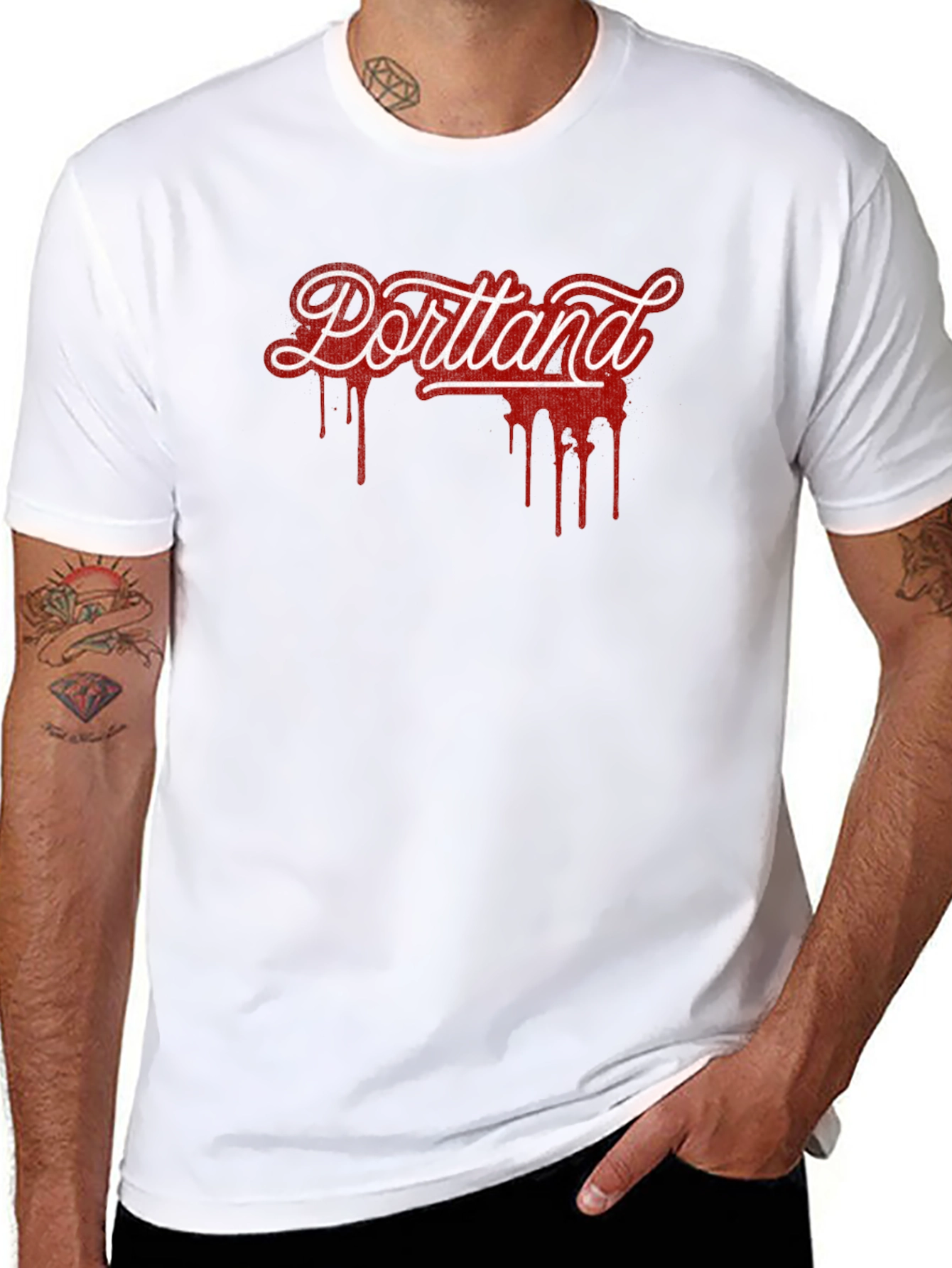 Portland Drip Graphic T-Shirt - Black