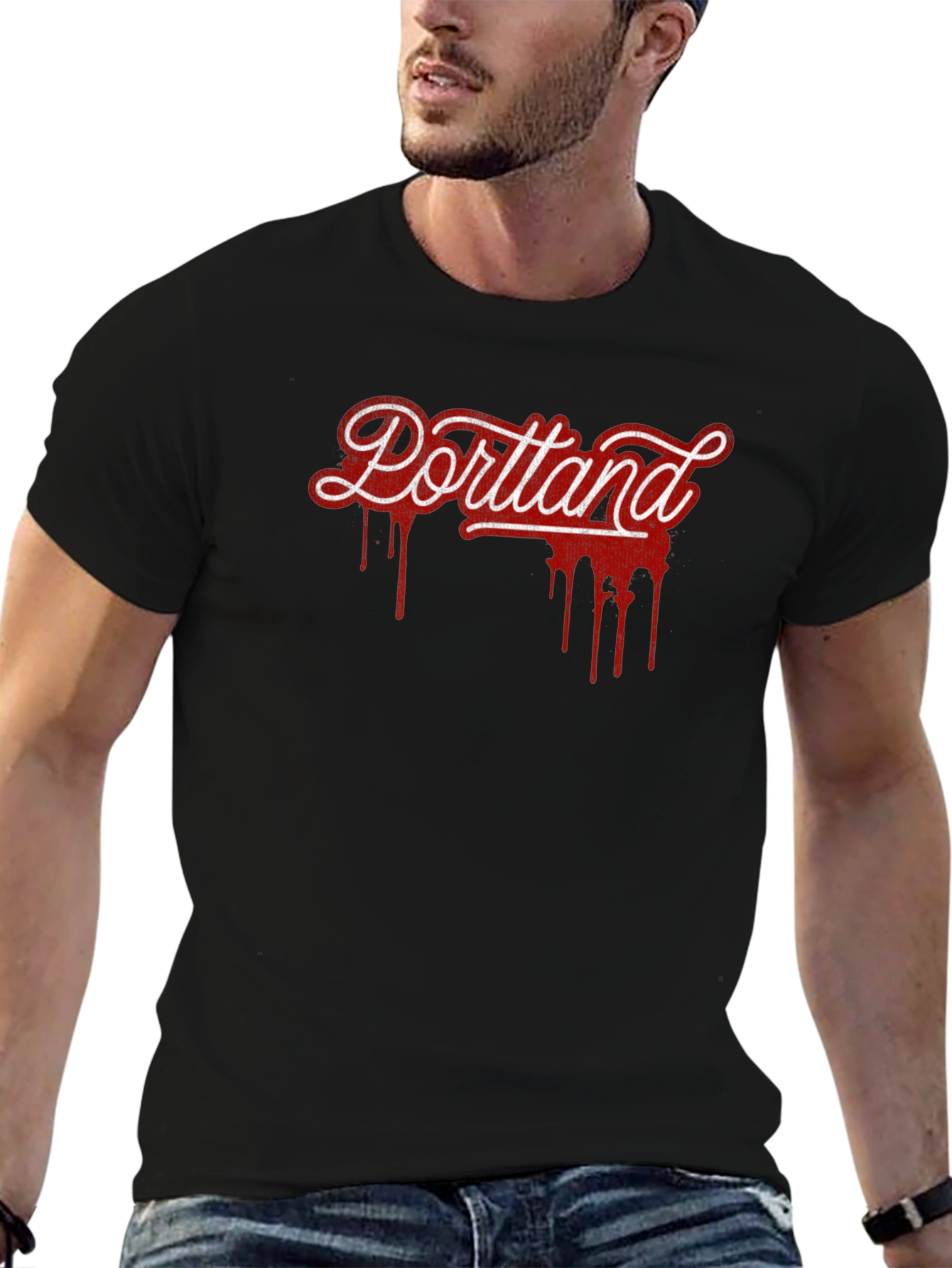 Portland Drip Graphic T-Shirt - Black